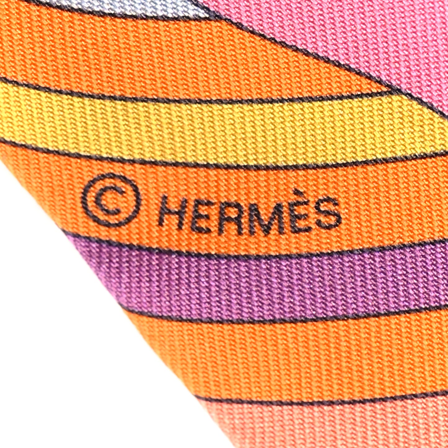 Silk Carres Volants Twilly Orange Rose Malaba
