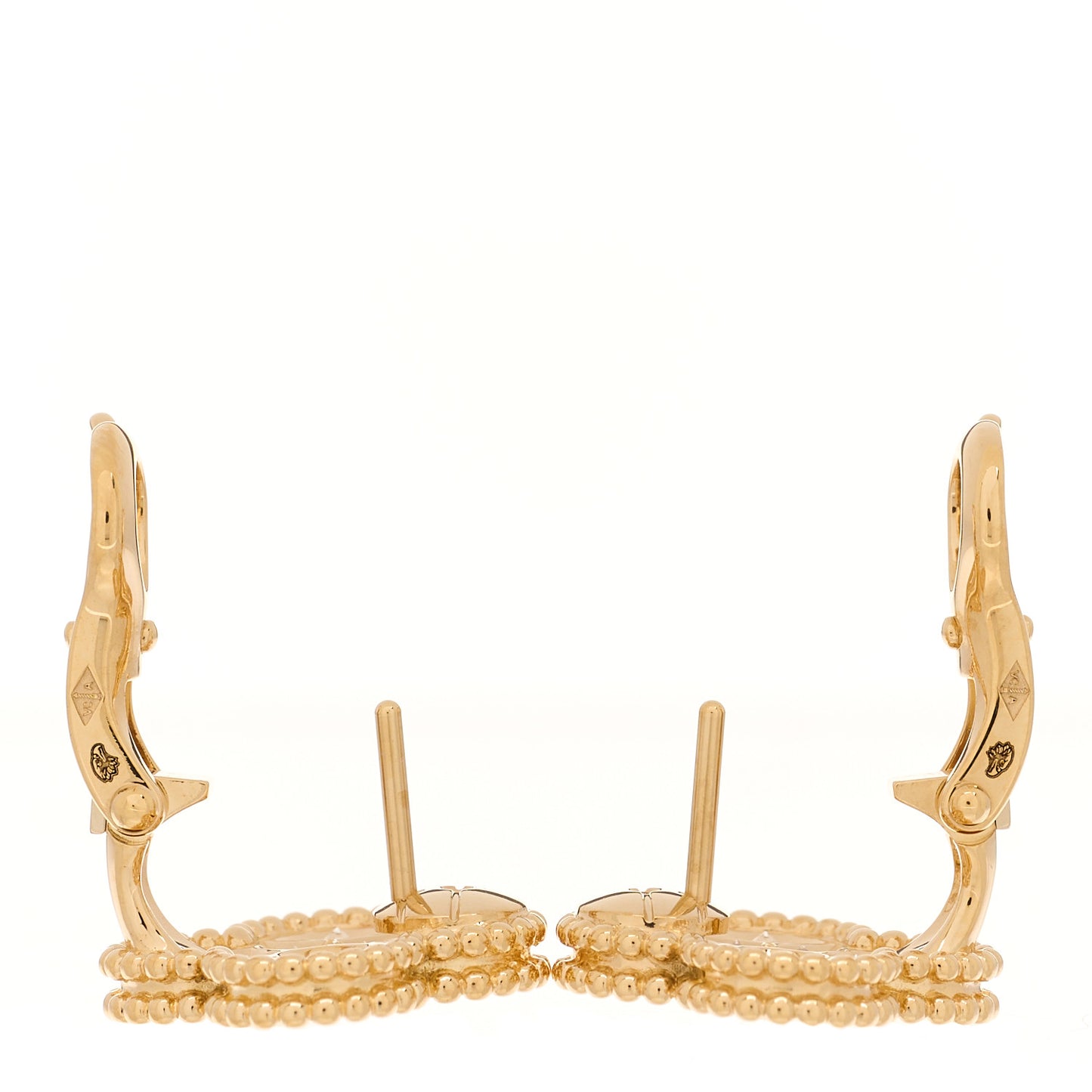 18K Yellow Gold Diamond Vintage Alhambra Earrings