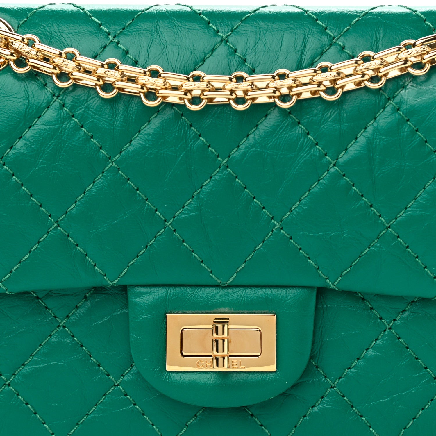 Chanel Aged Calfskin Quilted 2.55 Reissue Mini Flap Green 8 of 11