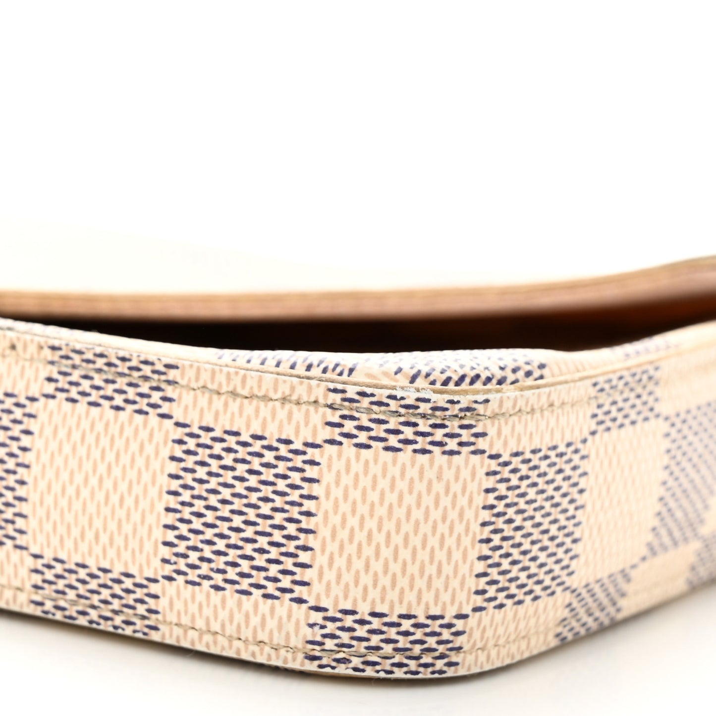 Damier Azur Pochette Felicie Chain Wallet Rose Ballerine