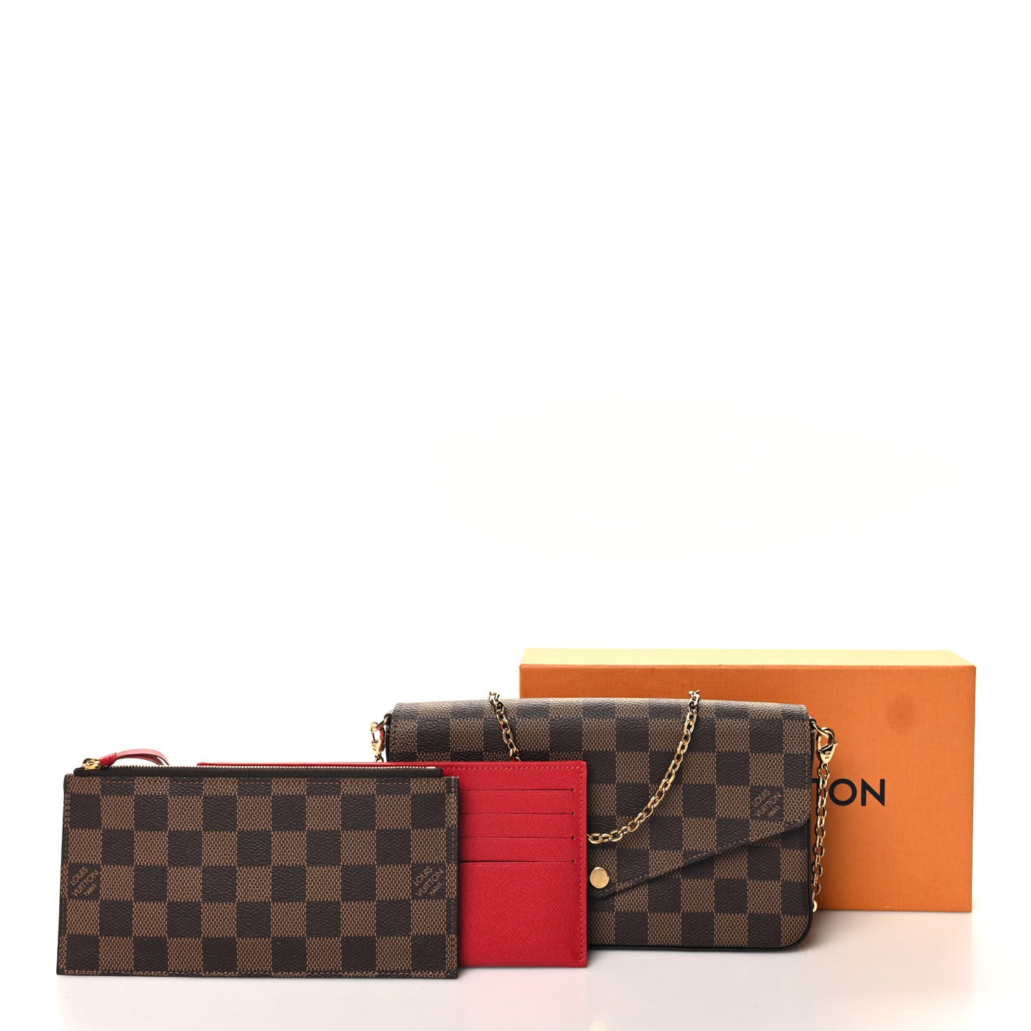 Damier Ebene Pochette Felicie Chain Wallet