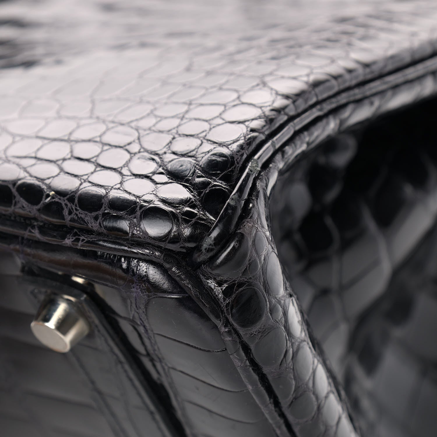Hermes Shiny Porosus Crocodile Birkin 35 Black 11 of 15