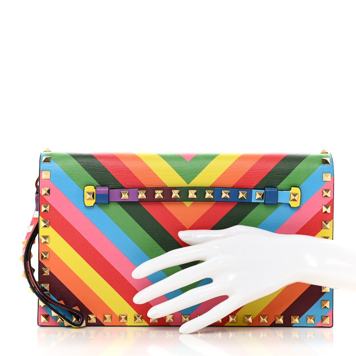 Vitello 1973 Rockstud Wristlet Clutch Multicolor