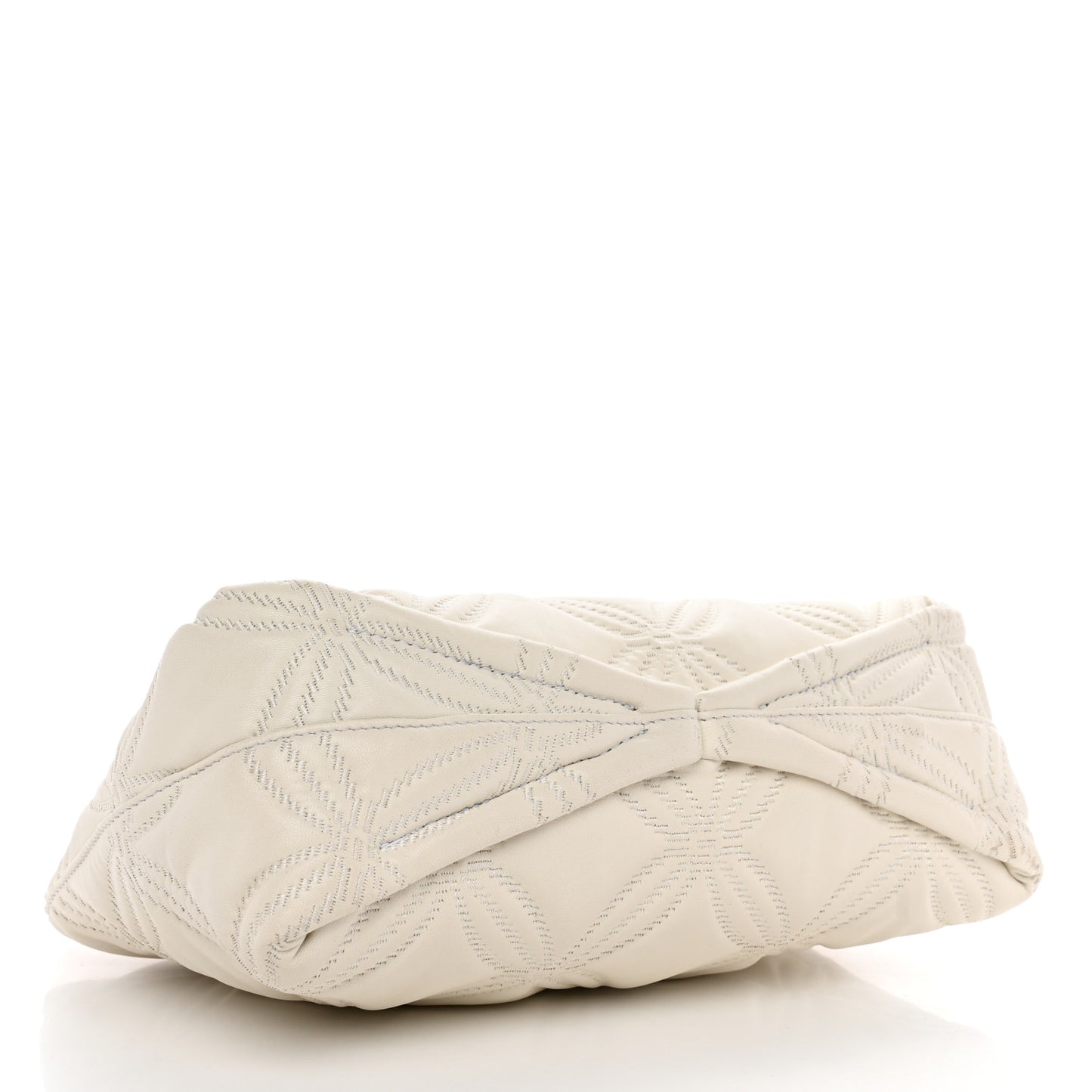 Nappa Quilted Skull Four Ring Clutch White