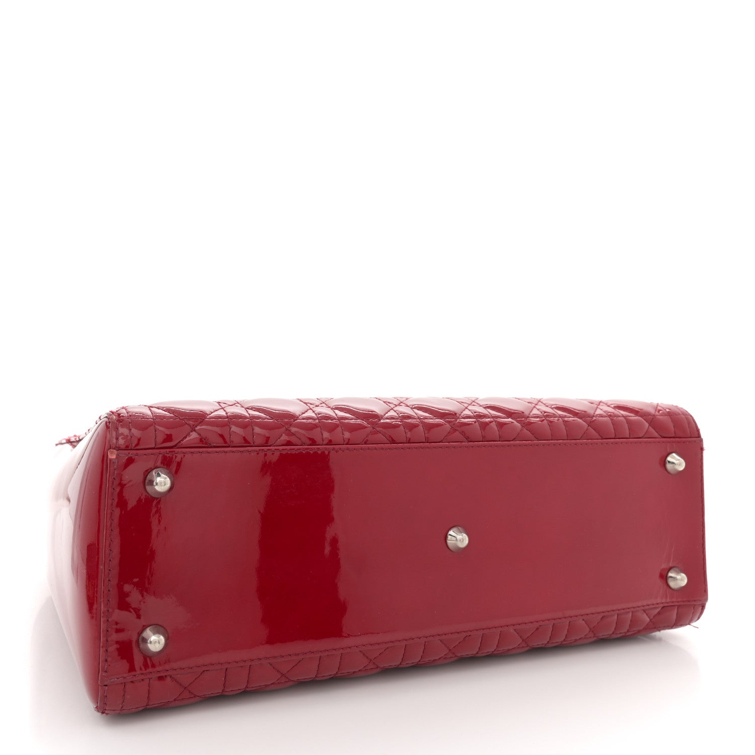 Christian Dior Patent Cannage Large Lady Dior Red 4 of 15