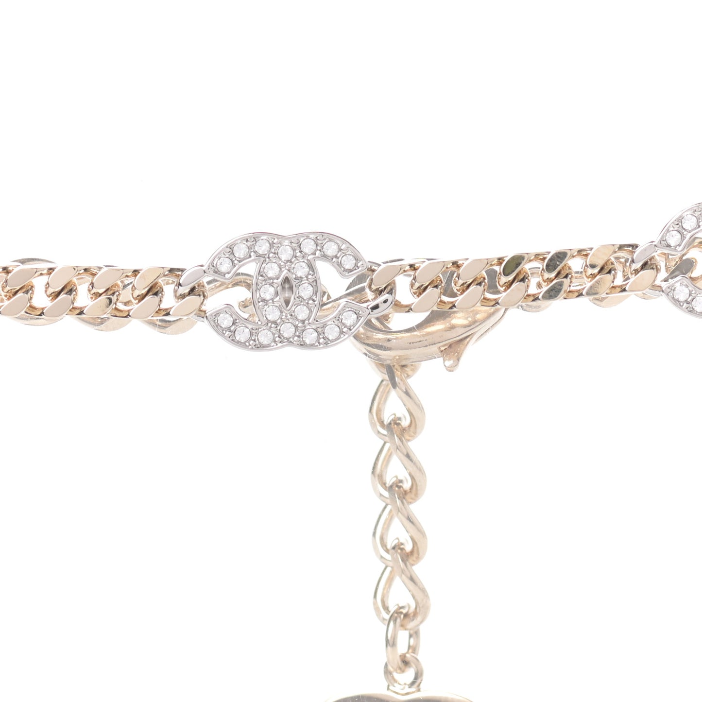Crystal Chain CC Choker Gold Silver