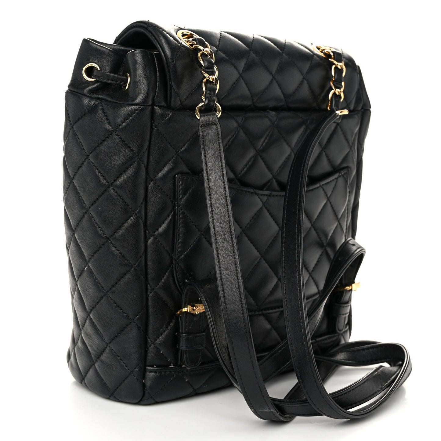 Lambskin Quilted Small Urban Spirit Backpack Black