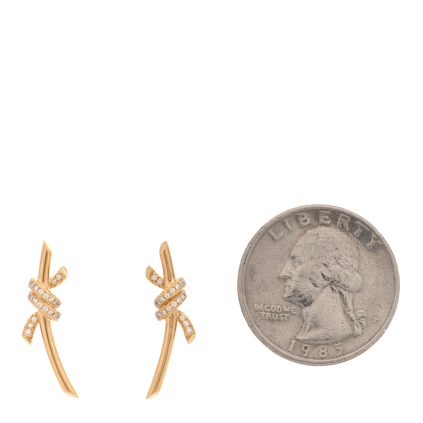 18K Yellow Gold Diamond Tiffany Knot Earrings