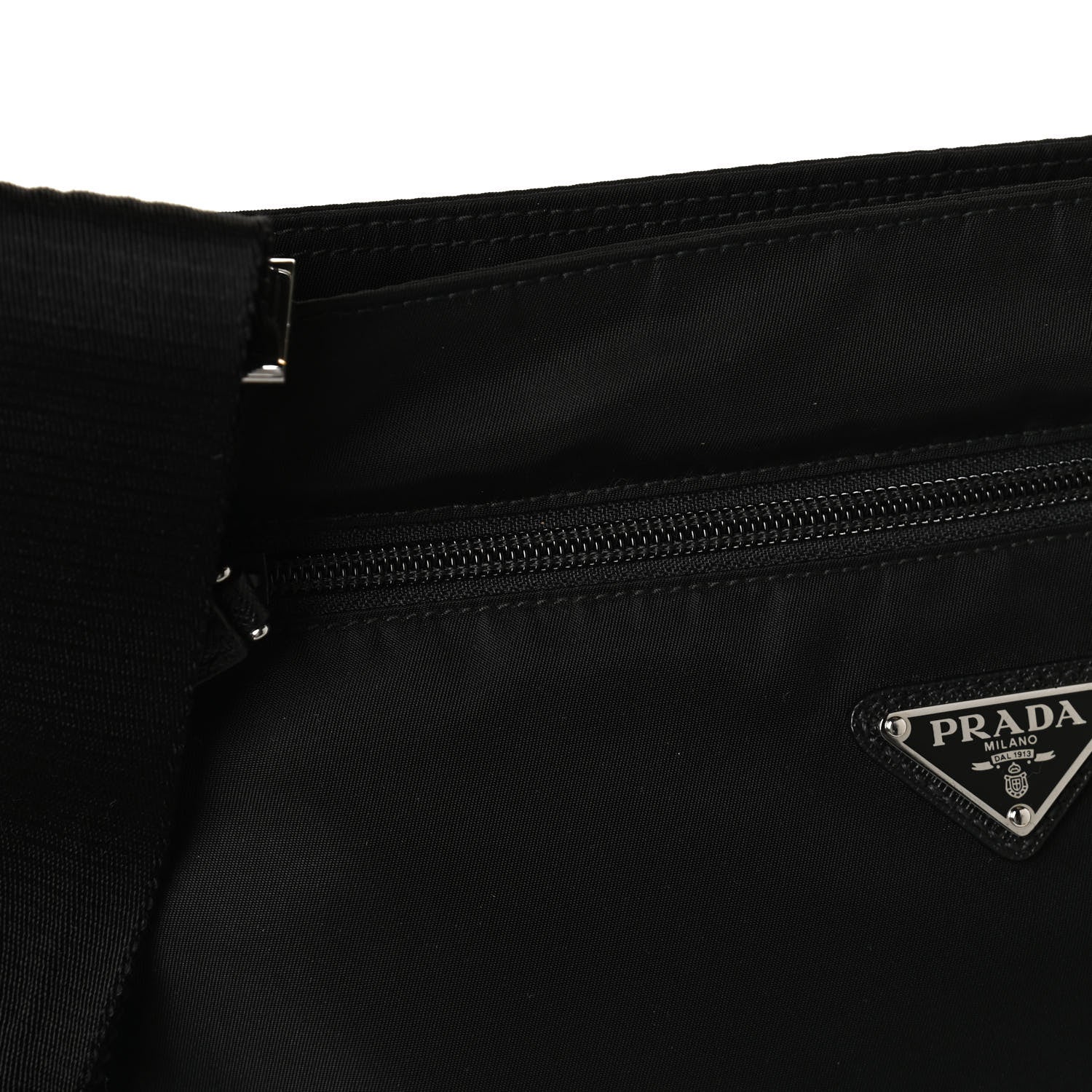 Prada Nylon Vela Flat Messenger Bag Black 12 of 12