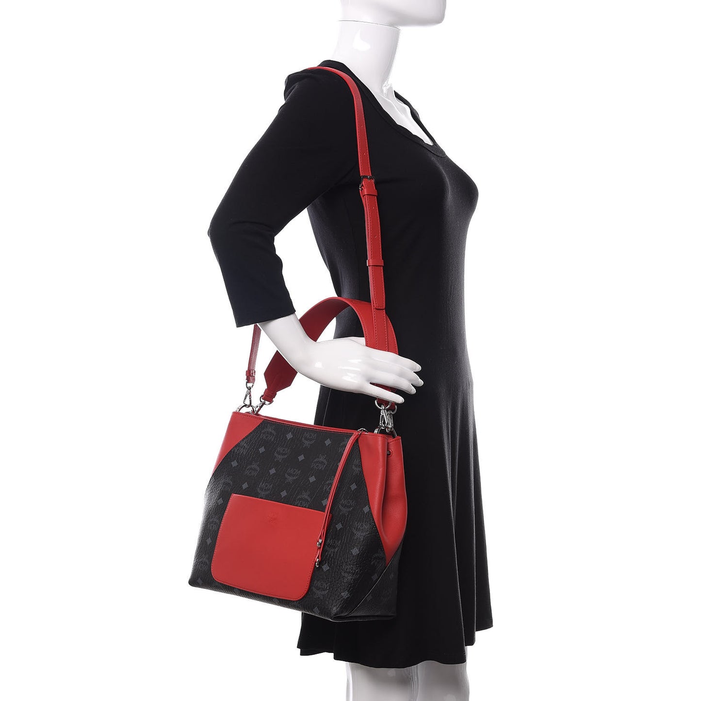 Visetos Medium Klara Hobo Red Black