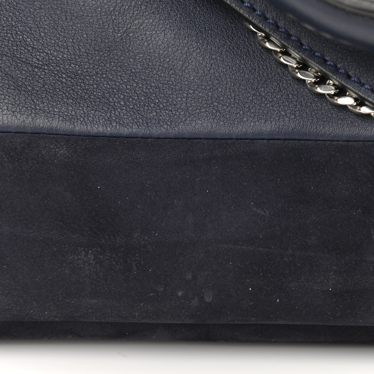 Silky Calf Nubuck Stripe Small Willow Tote Midnight Blue