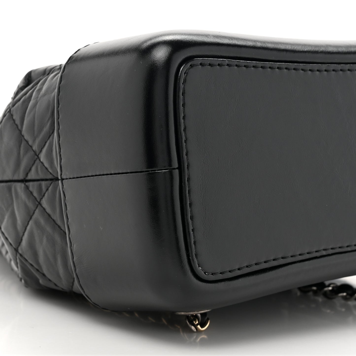Aged Calfskin Quilted Small Gabrielle Backpack Black