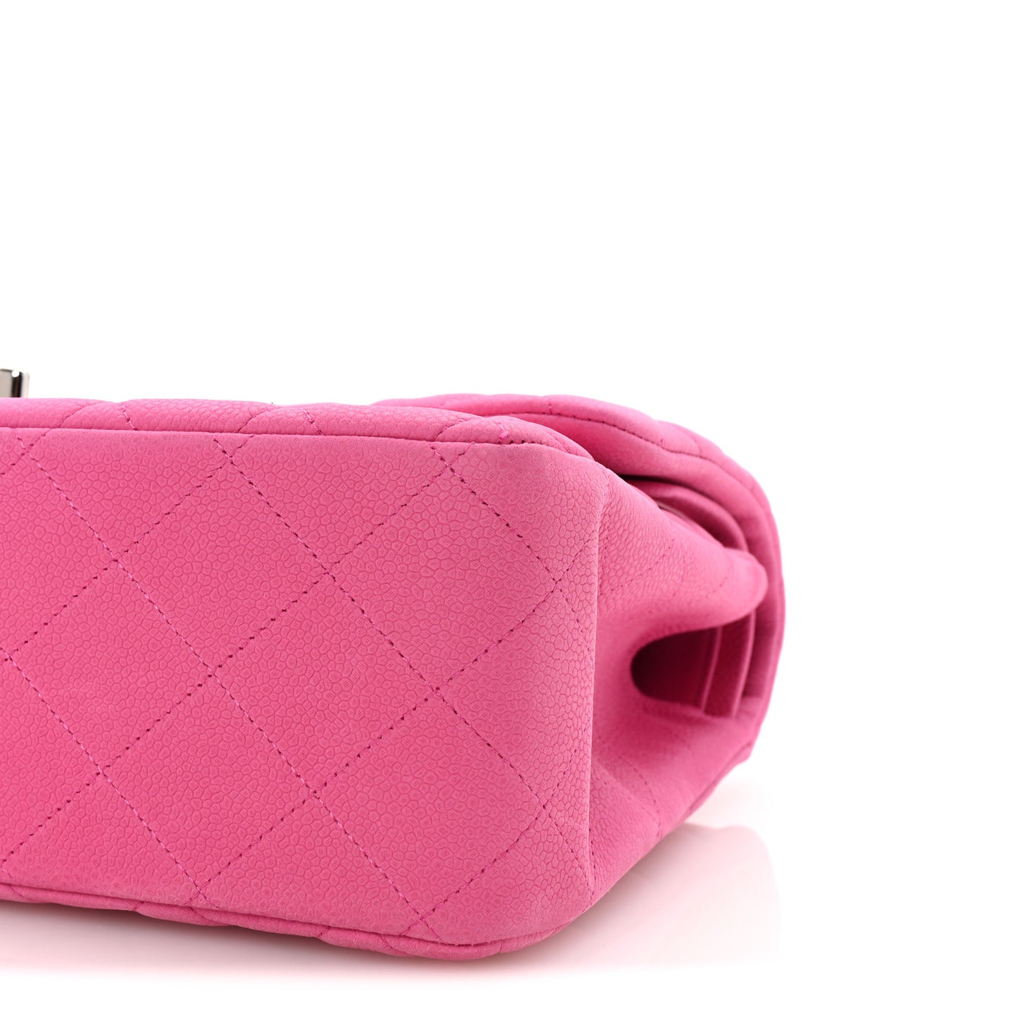 Iridescent Caviar Quilted Jumbo Double Flap Pink