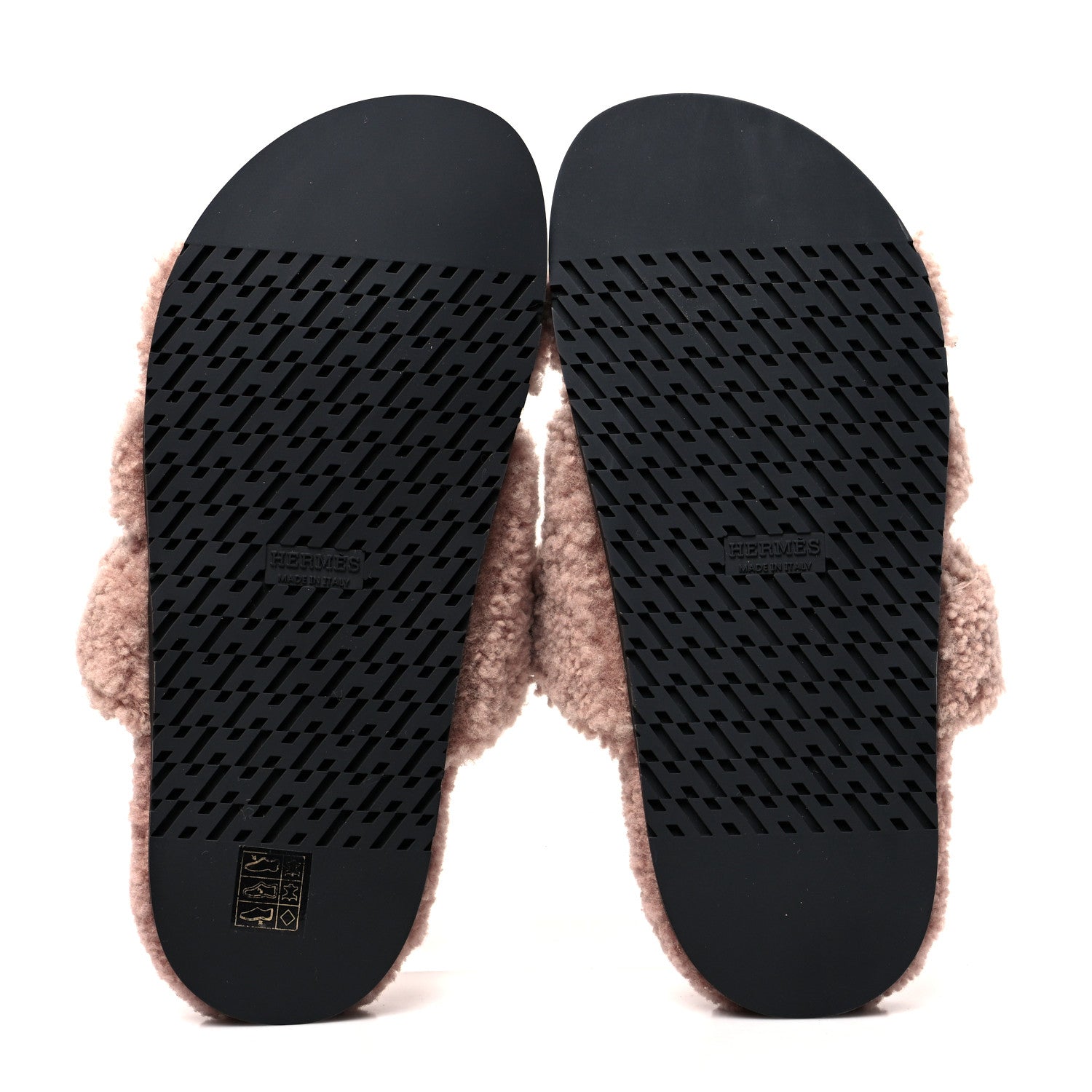 Hermes Woolskin Womens Chypre Sandals 38.5 Bois De Santal 5 of 8