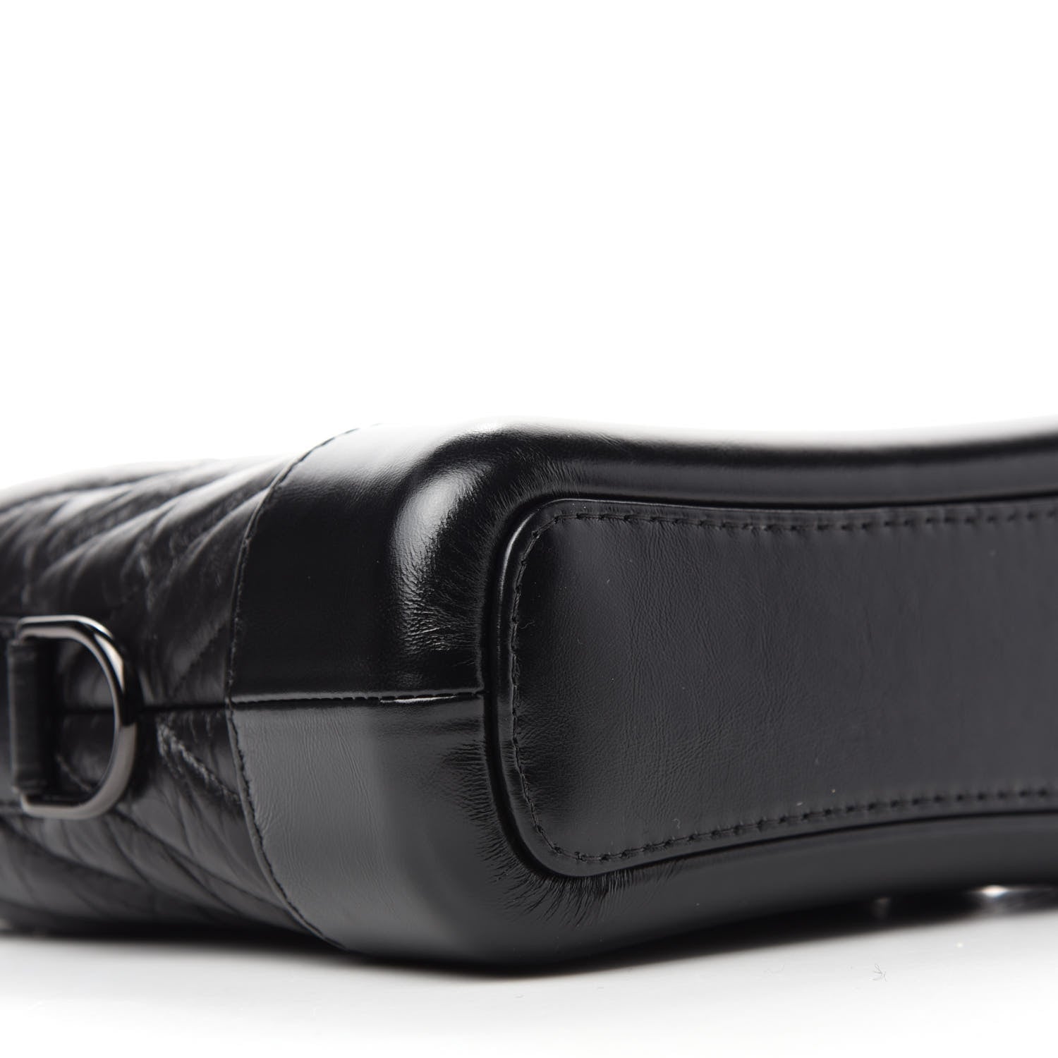 Chanel Aged Calfskin Chevron Quilted Small Gabrielle Hobo So Black 6 of 10