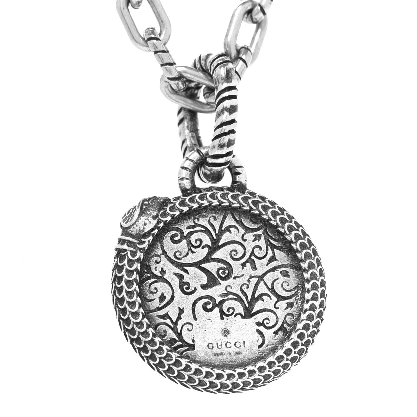 Sterling Silver Resin Garden GG Necklace Green