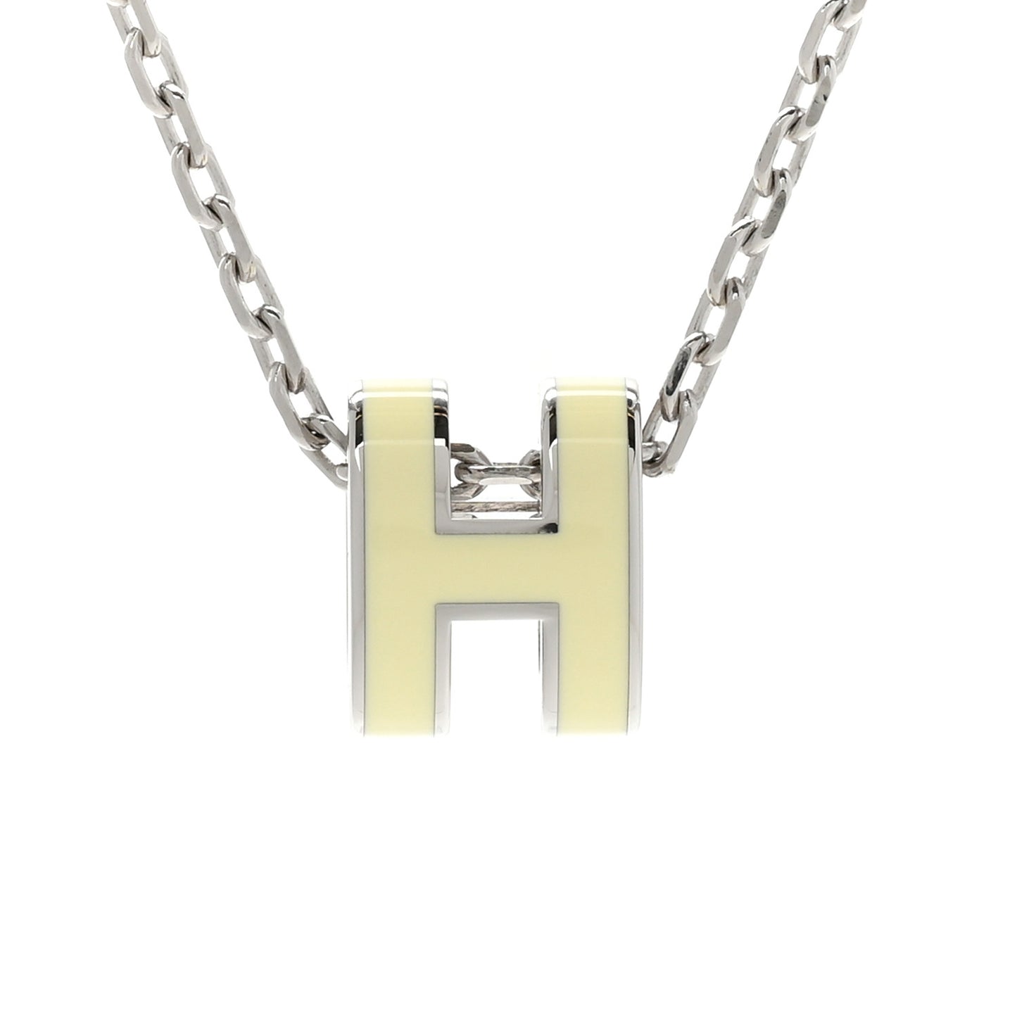 Palladium Mini Pop H Pendant Necklace Jaune Soufre Pale