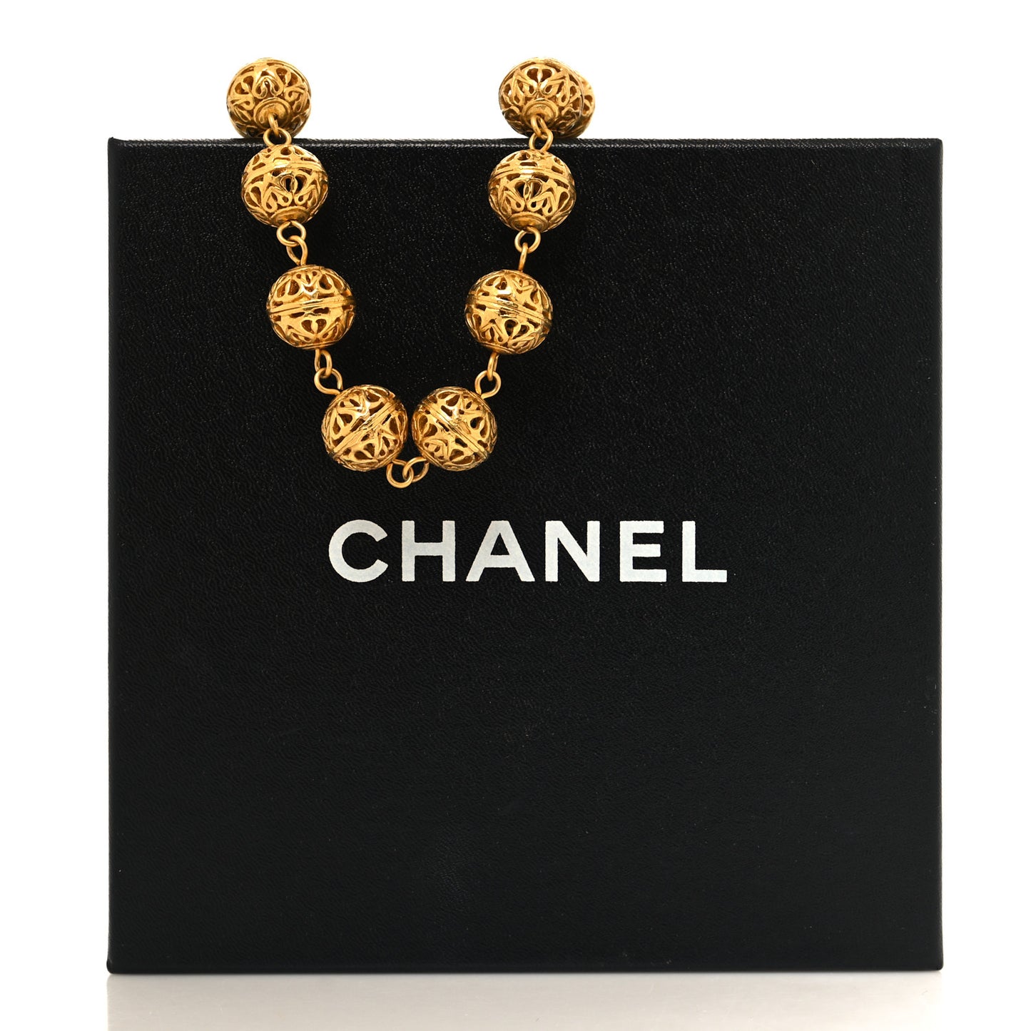 Metal CC Ball Chain Necklace Gold