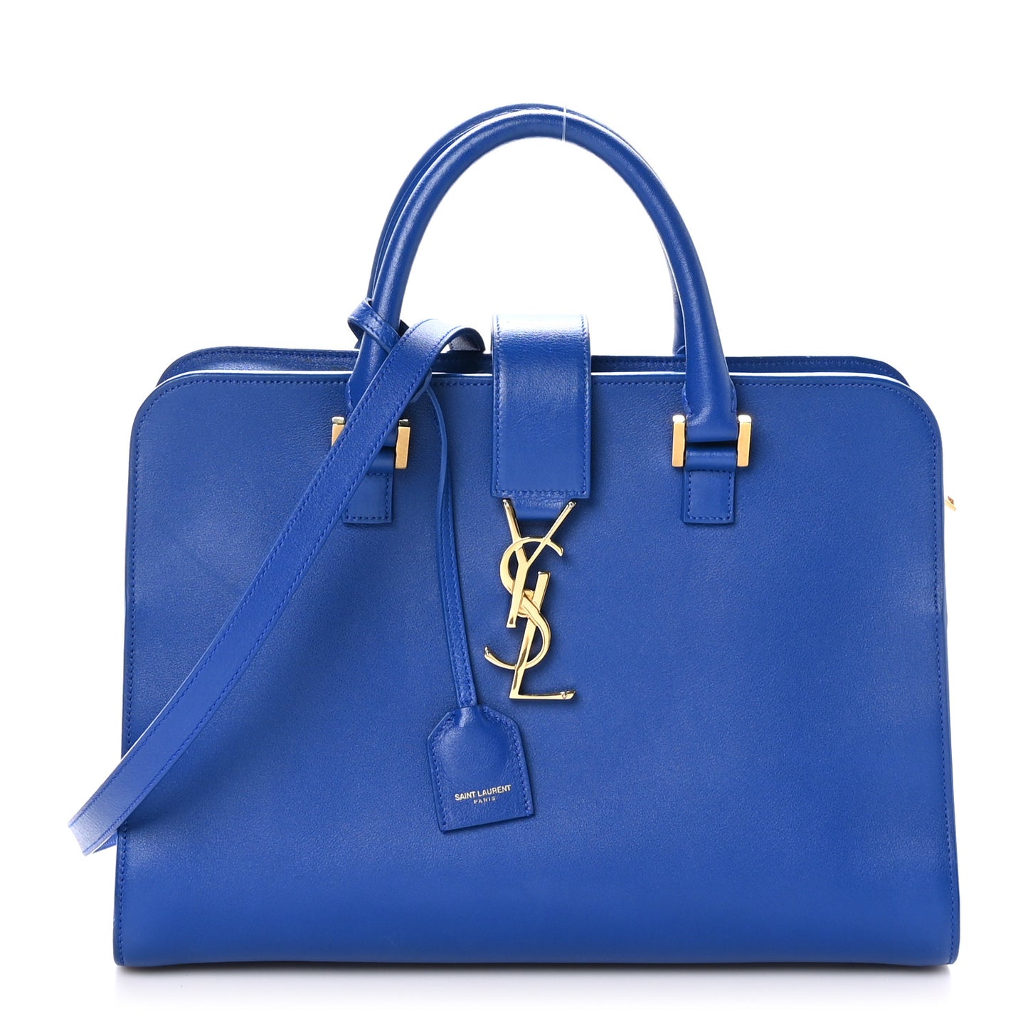 Calfskin Small Monogram Cabas Blue Majorelle