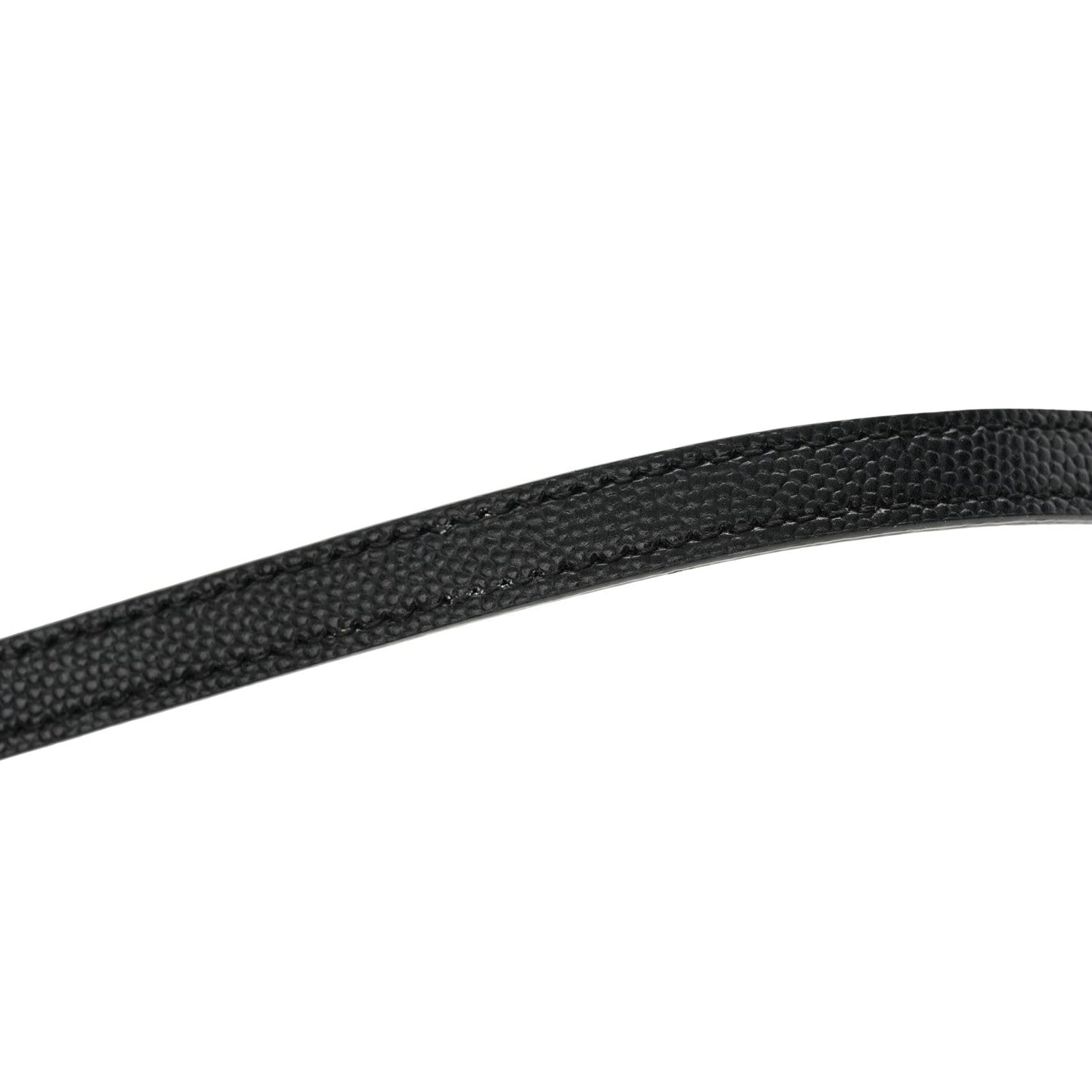 Grain De Poudre Matelasse Chevron Monogram Envelope Chain Wallet Black