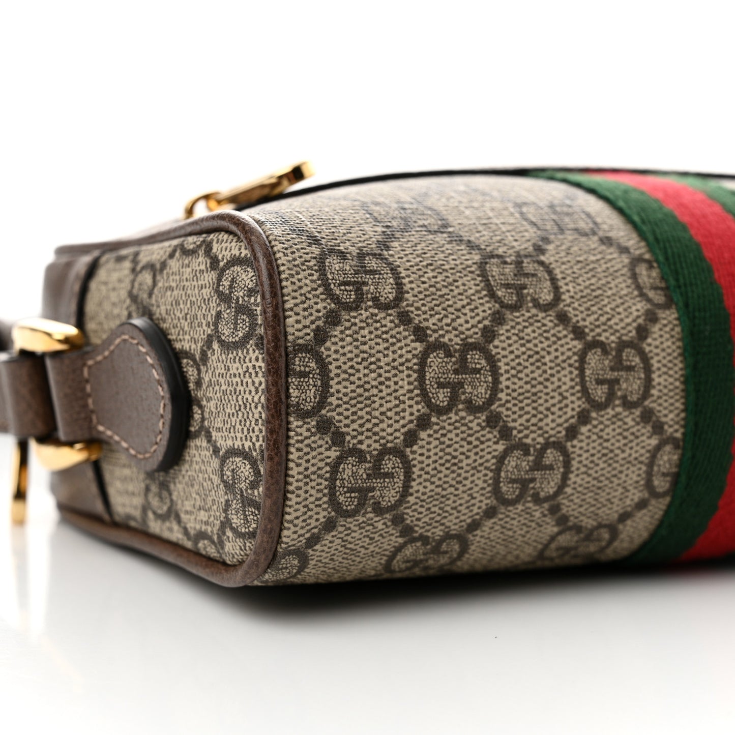 GG Supreme Monogram Web Mini Ophidia Shoulder Bag Brown