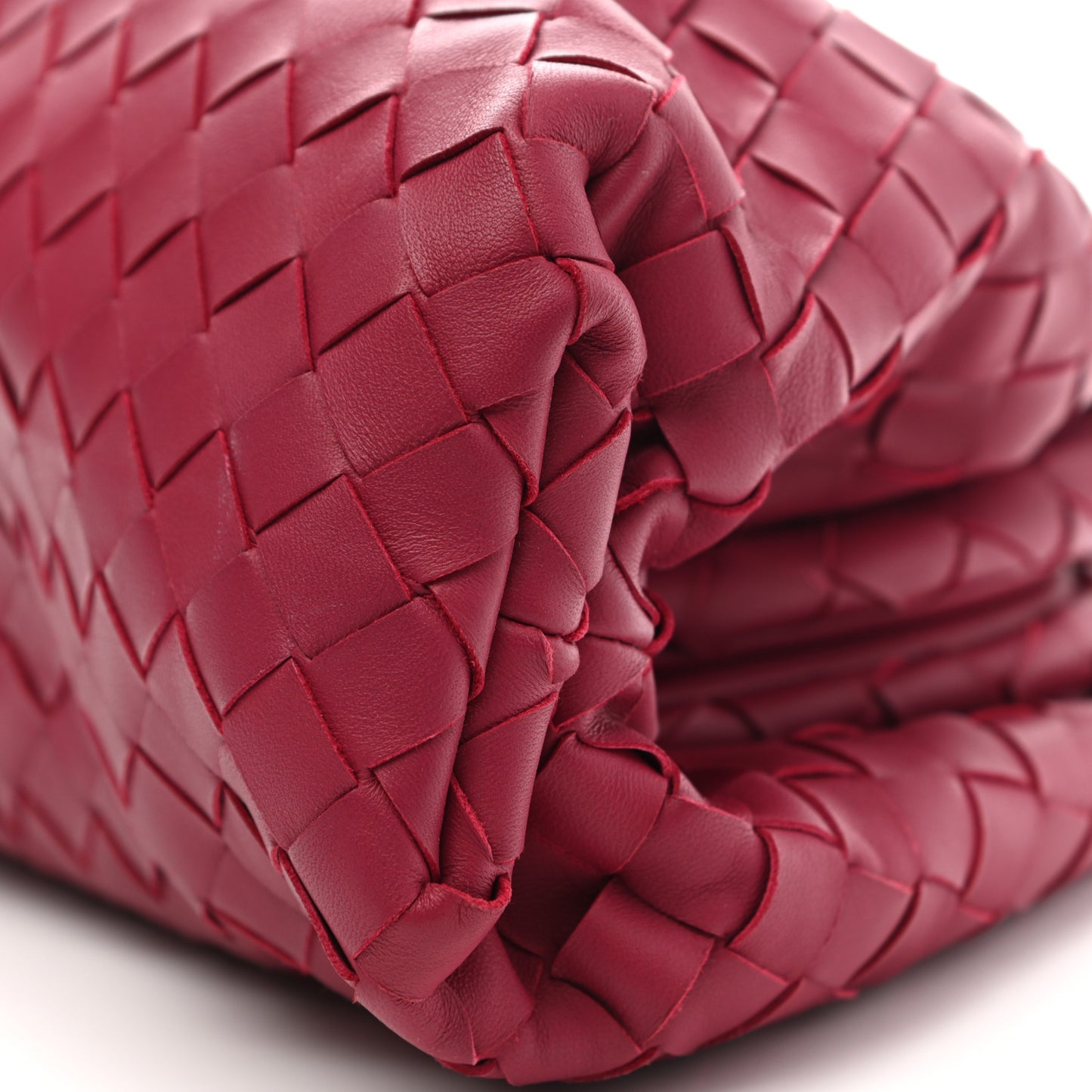 Nappa Maxi Intrecciato The Pouch Oversized Clutch Dark Red