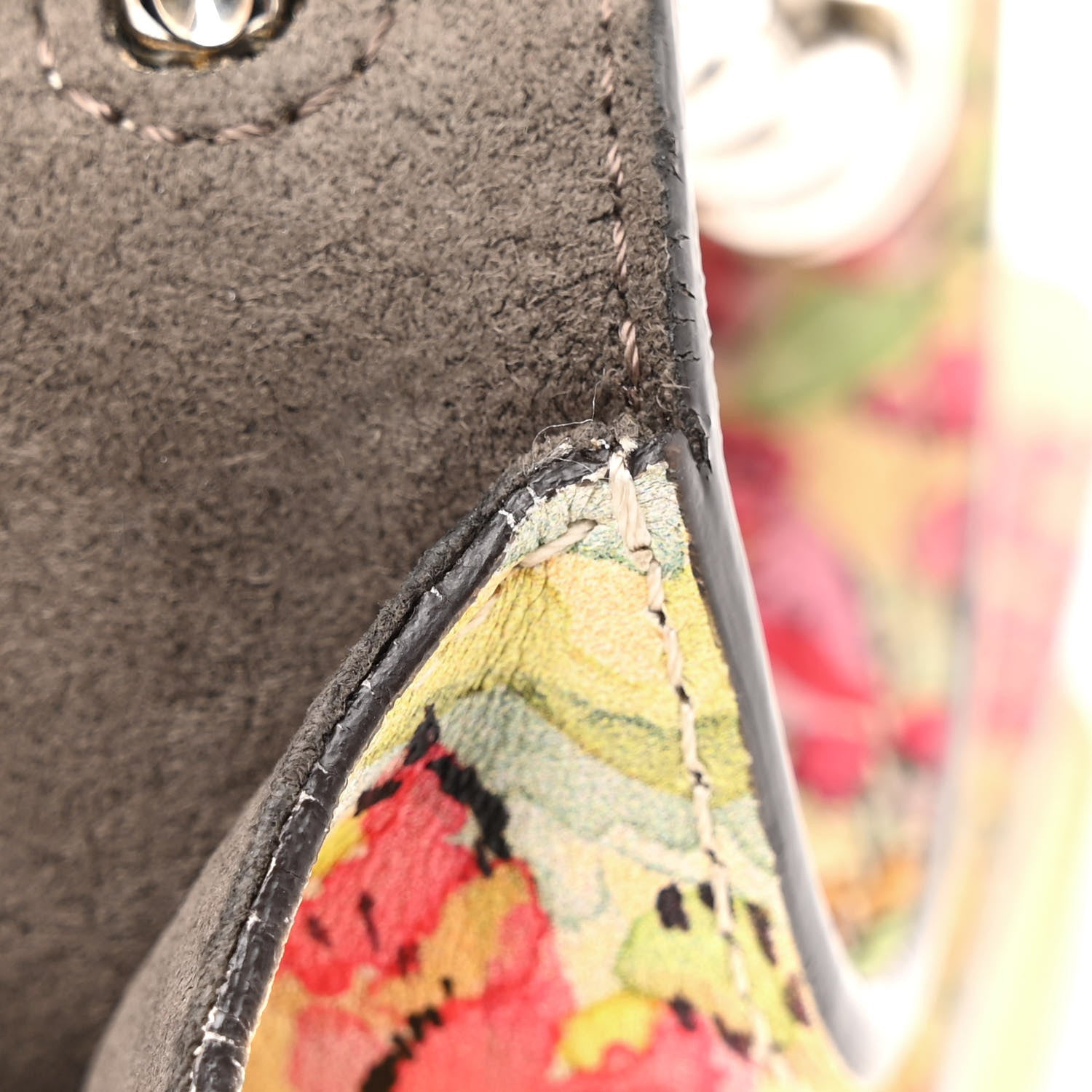 Fendi Vitello Marie Antoinette Print Scalloped Mix Studded Small Kan I Shoulder Bag Panna Multicolor 12 of 15