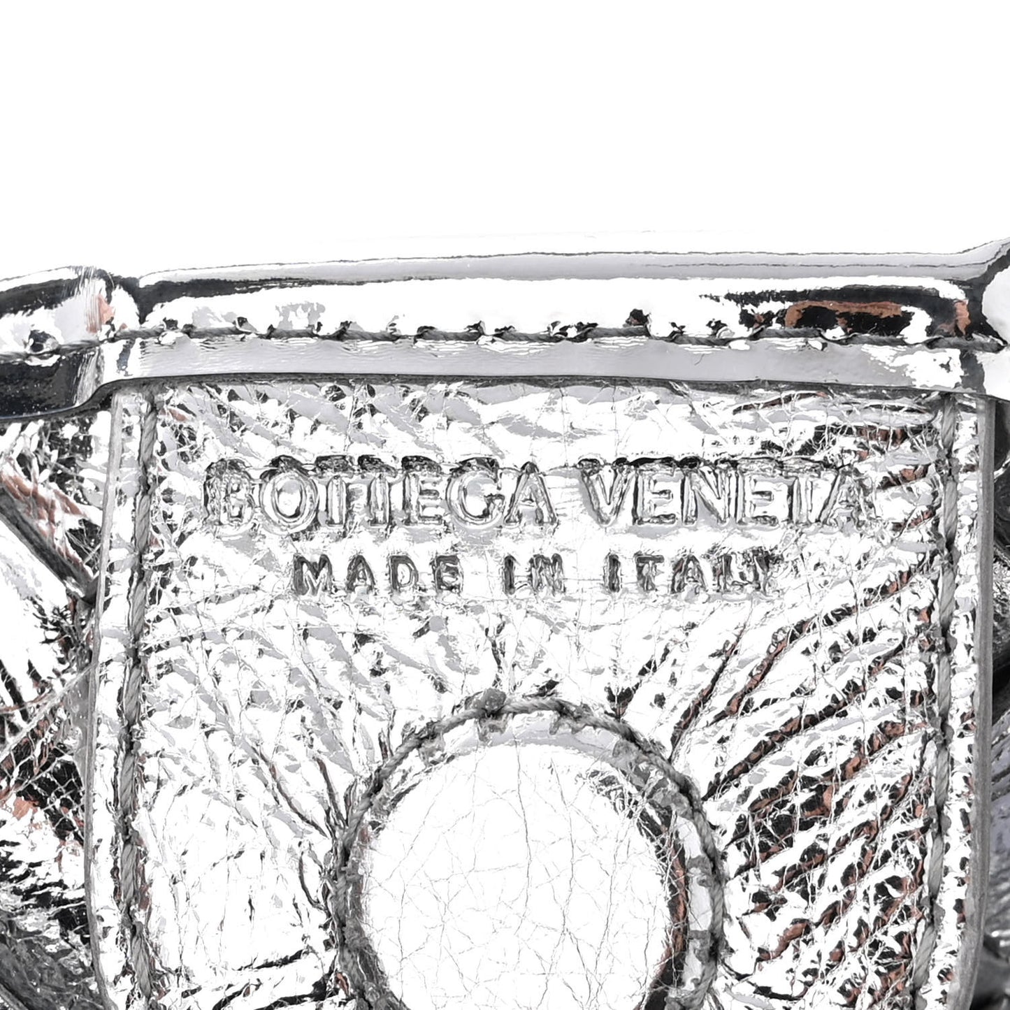 Mirror Laminated Nappa Intrecciato Sardine Bag Silver