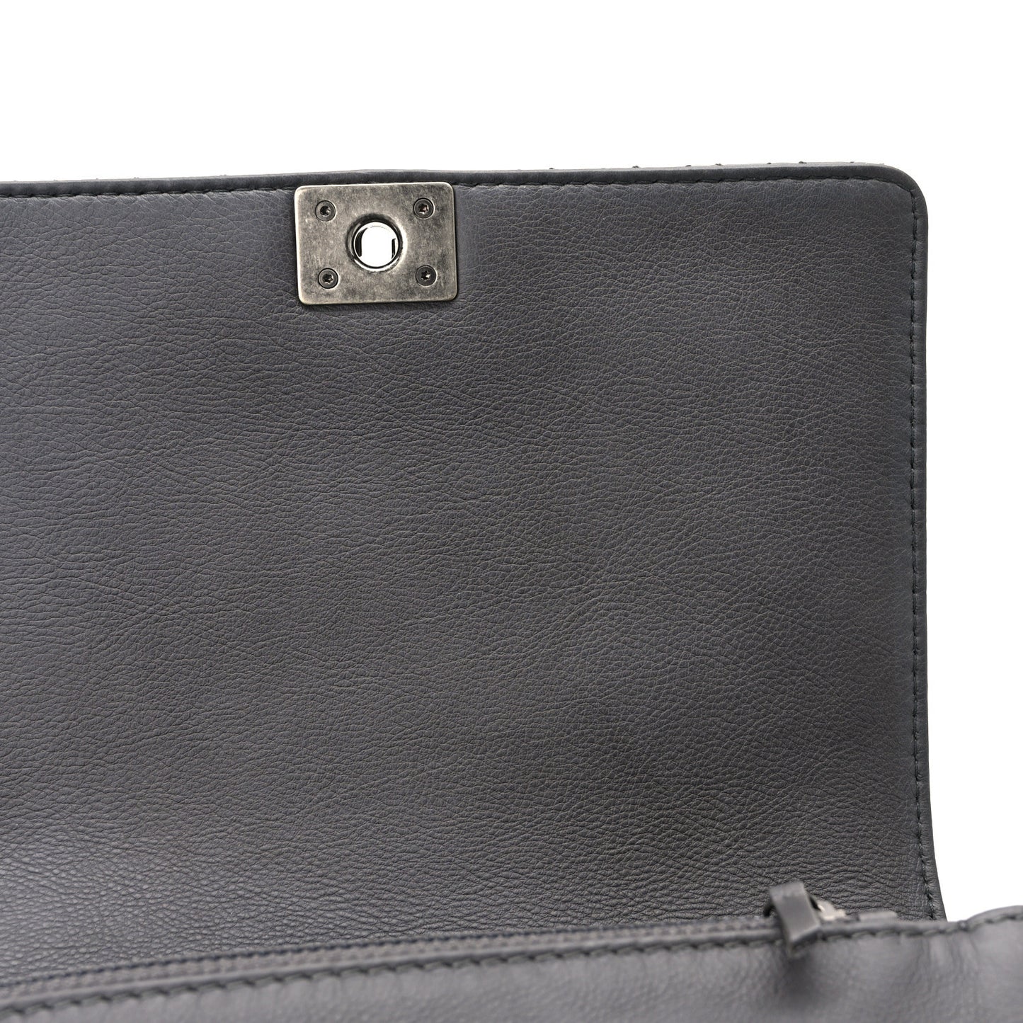 Calfskin Small Boy Reverso Flap Dark Grey