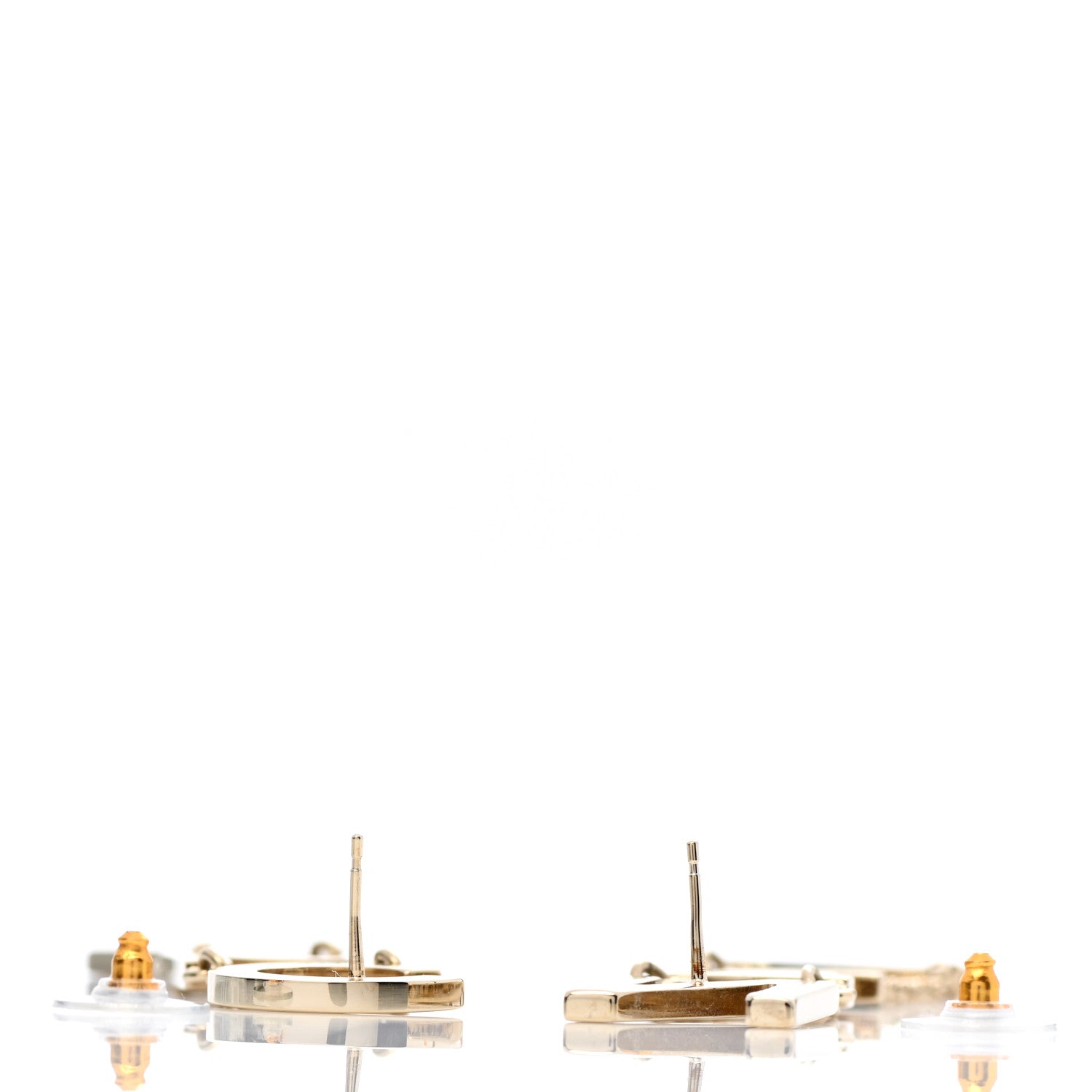 Chanel Metal Cha-Nel Logo Drop Earrings Gold 3 of 4