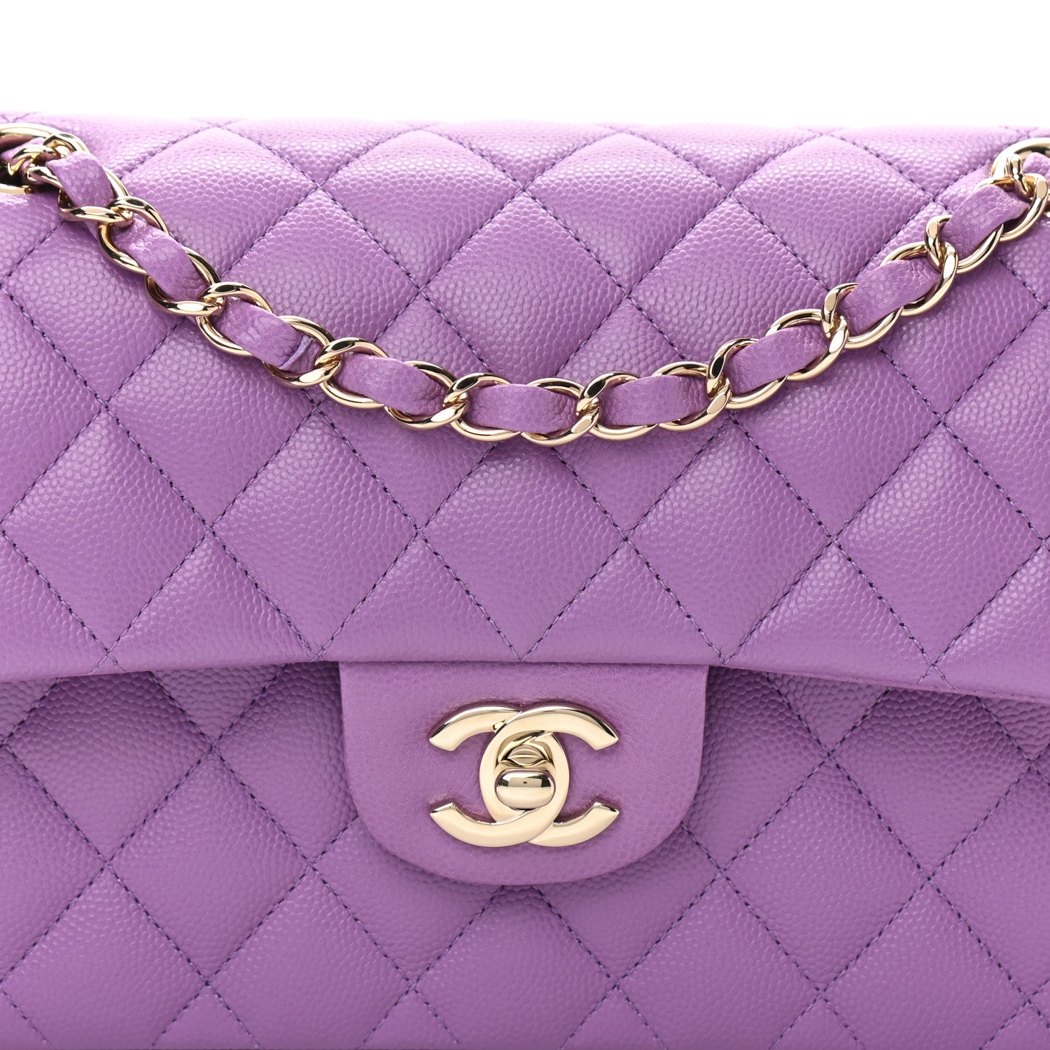 Chanel Caviar Quilted Small Double Flap Purple 8 of 9