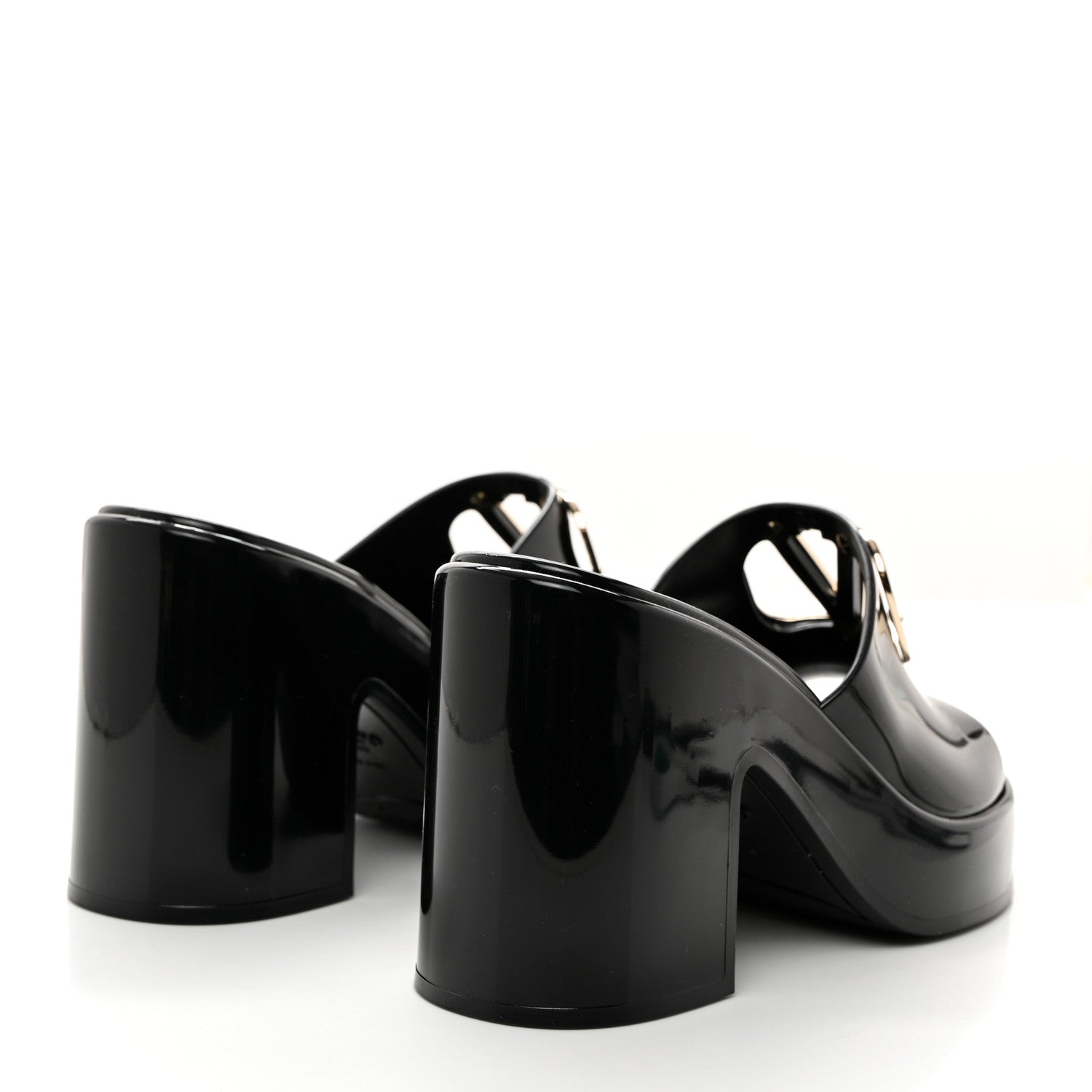 Valentino Garavani Rubber VLogo PM Platform Slide Sandals 36 Black 4 of 9