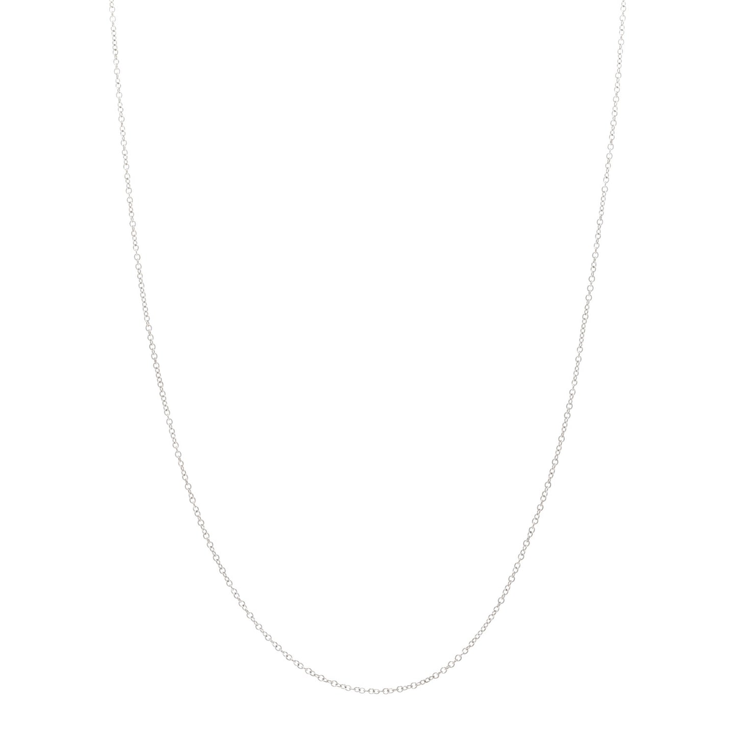 18K White Gold Chain Necklace 18"