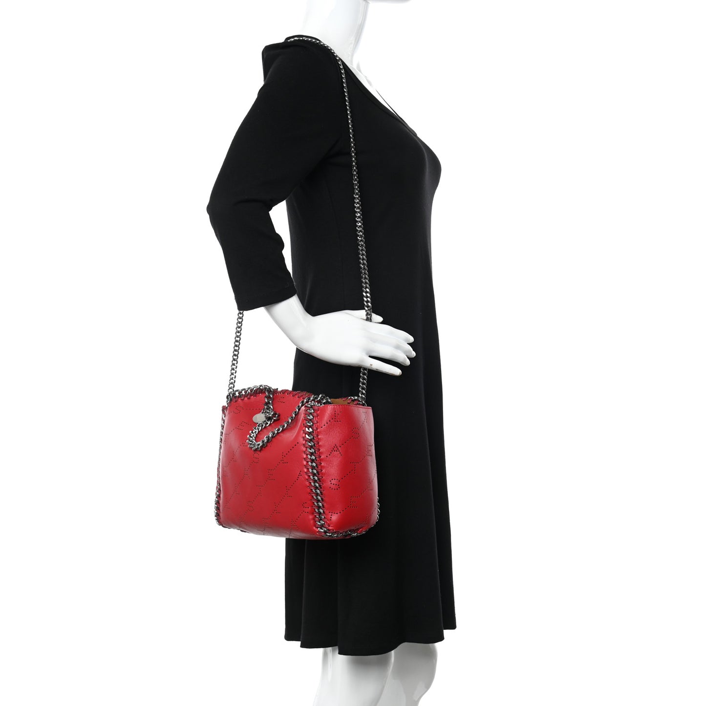 Eco Alter Nappa Perforated Logo Falabella Reversible Tote Red