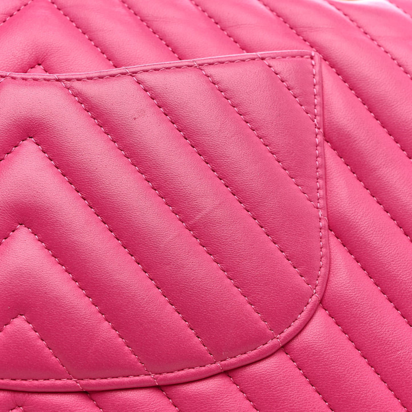 Lambskin Chevron Quilted Medium Double Flap Dark Pink