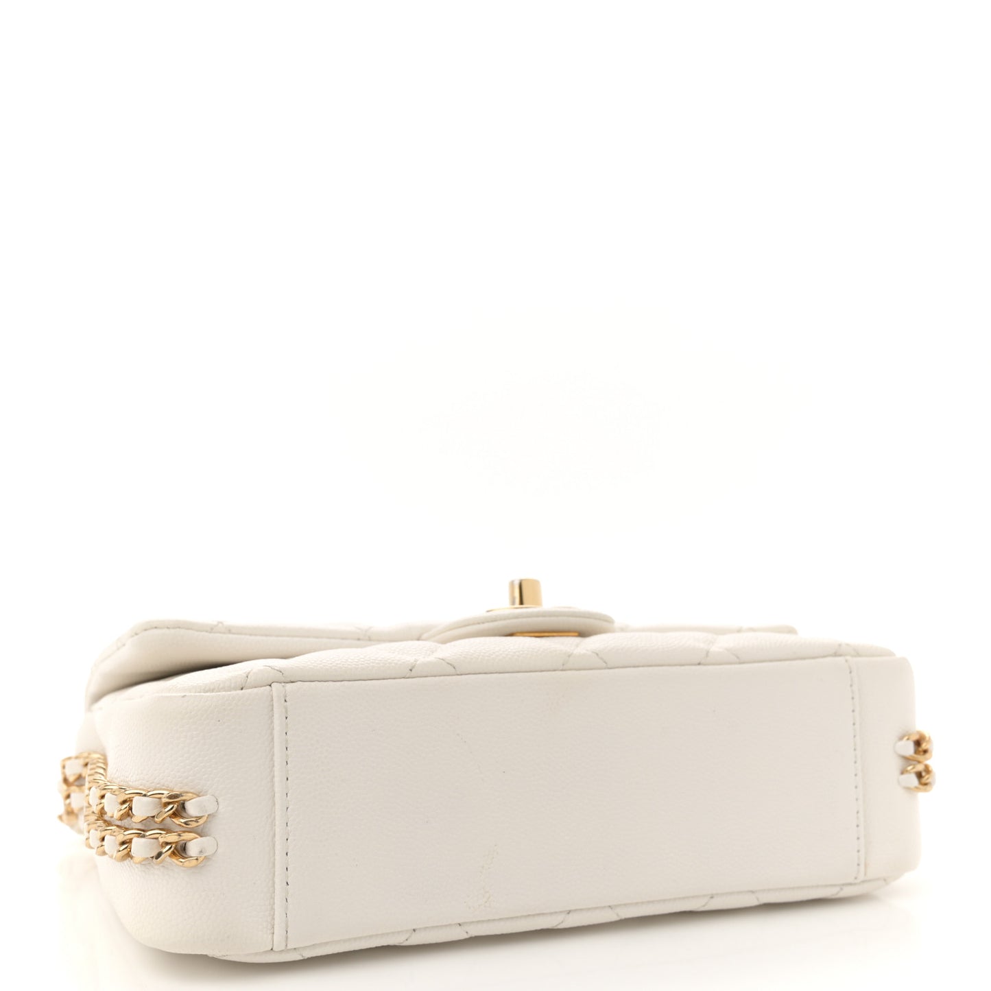 Caviar Quilted Mini CC You Flap White