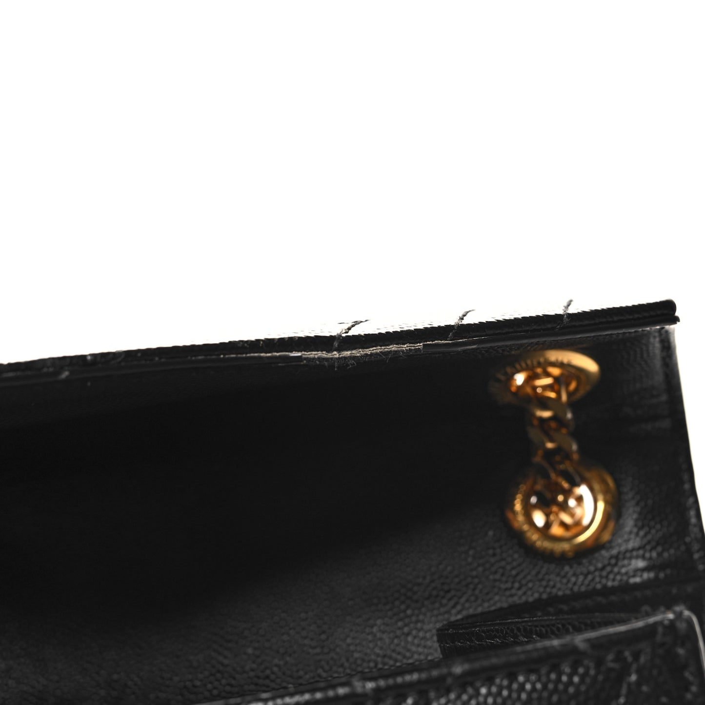 Grain De Poudre Textured Mixed Matelasse Large Triquilt Monogram Satchel Black
