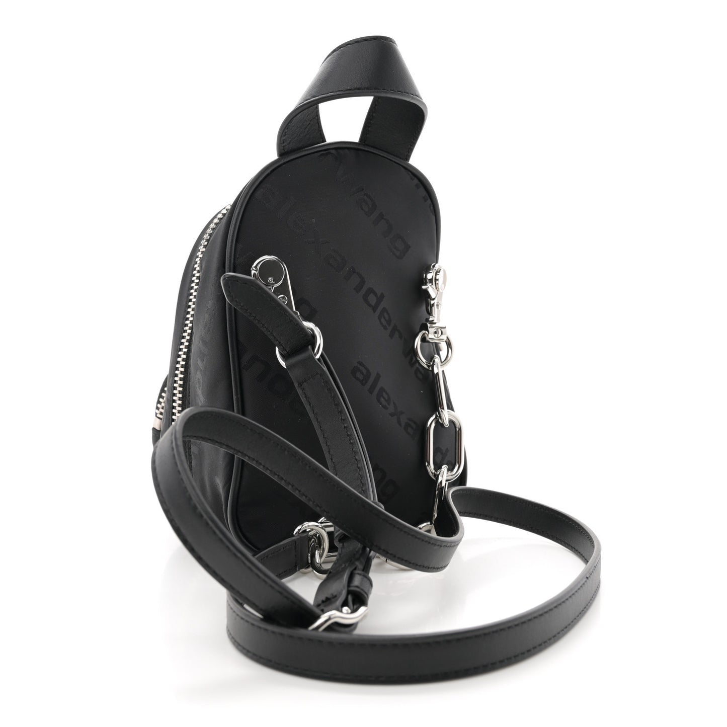 Nylon Logo Mini Attica Backpack Crossbody Black