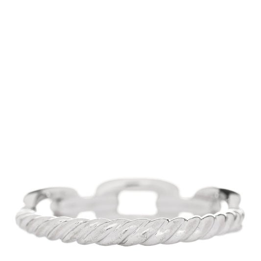 18K White Gold Diamond Stax Chain Link Pave Ring 52 6