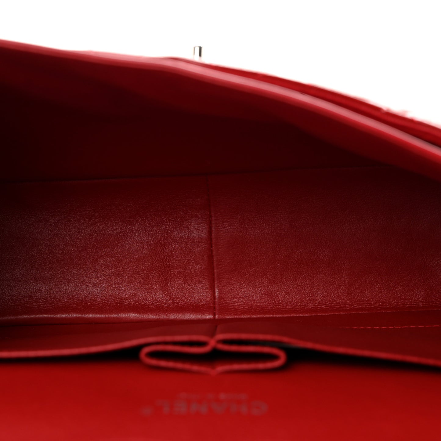 Patent Quilted Jumbo Double Flap Dark Red