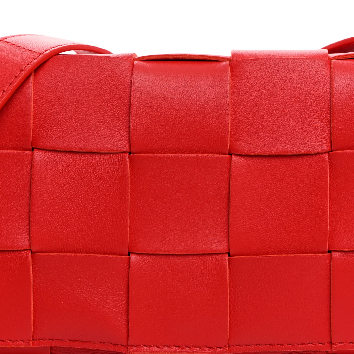 Lambskin Maxi Intrecciato Small Cassette Crossbody Bag Redstone