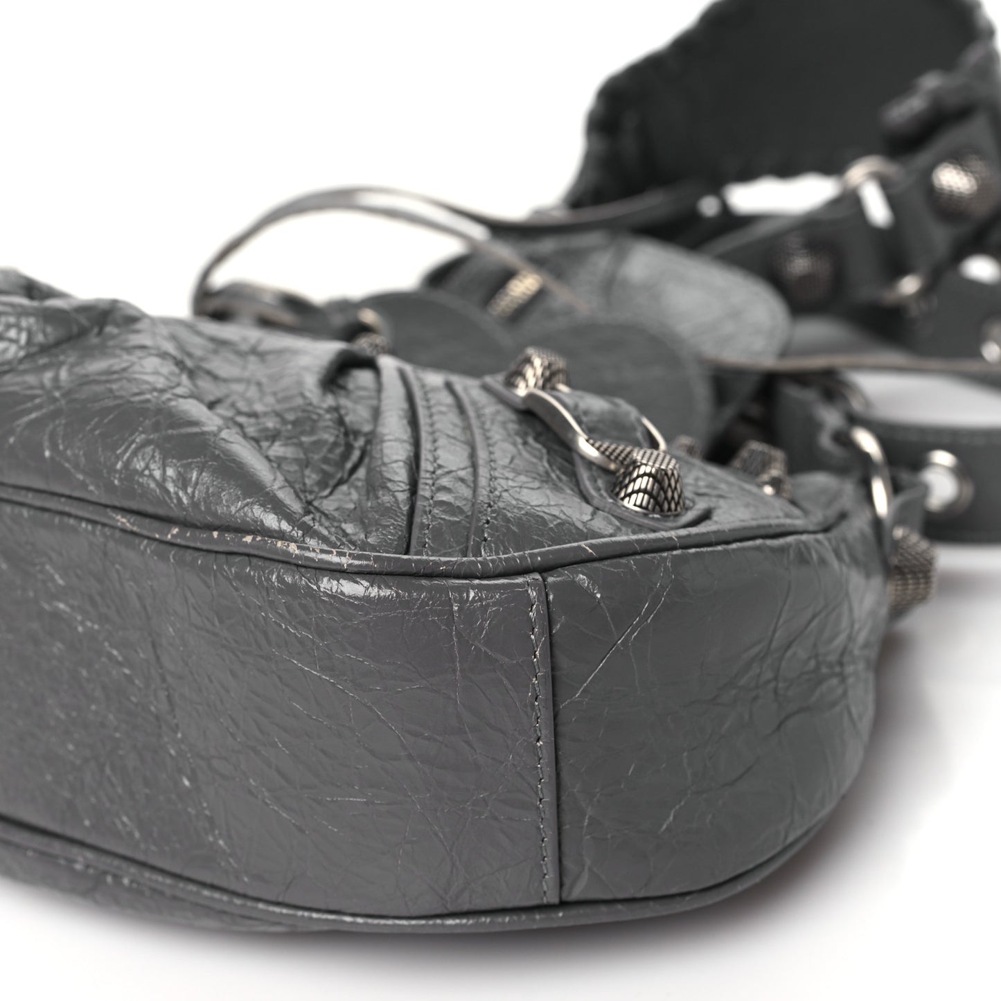Agneau Arena Le Cagole Shoulder Bag XS Dark Grey