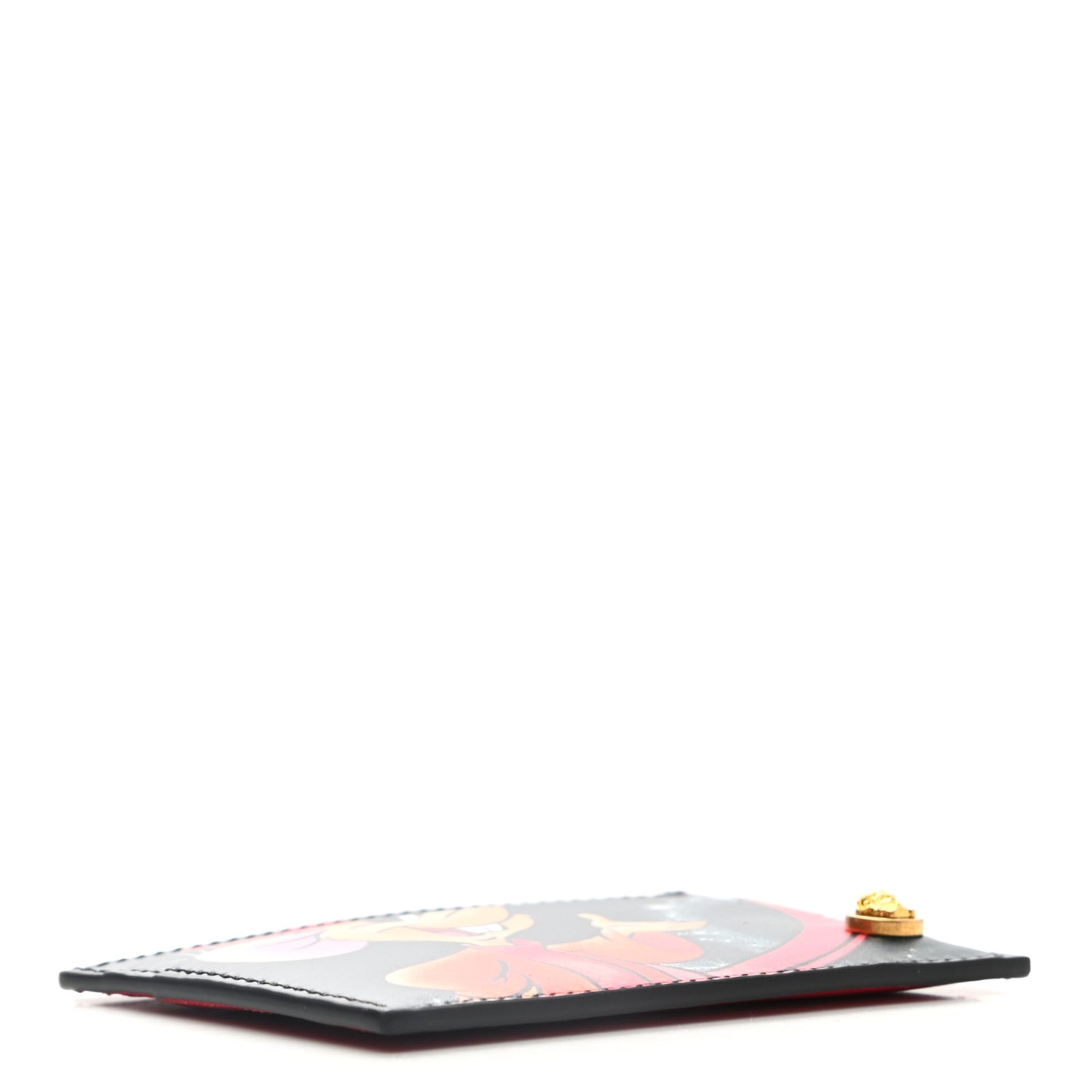 X DISNEY Nappa Cinderella Print Card Holder Red Multicolor