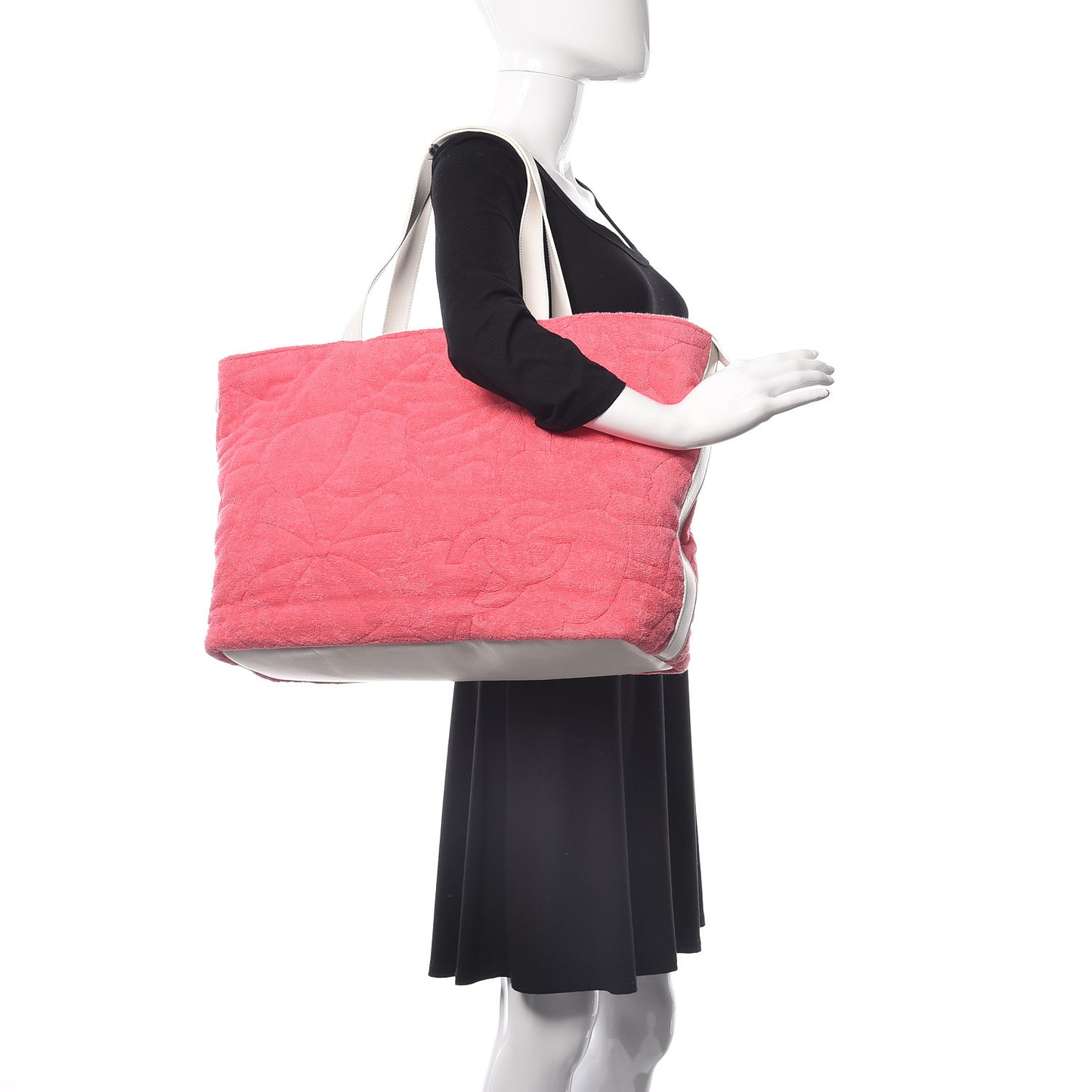 Terry Cotton CC Beach Tote Towel Set Pink