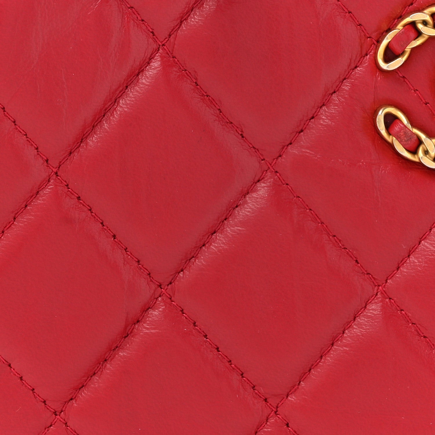 Chanel Crumpled Calfskin Quilted Braided CC Small Hobo Red 8 of 16
