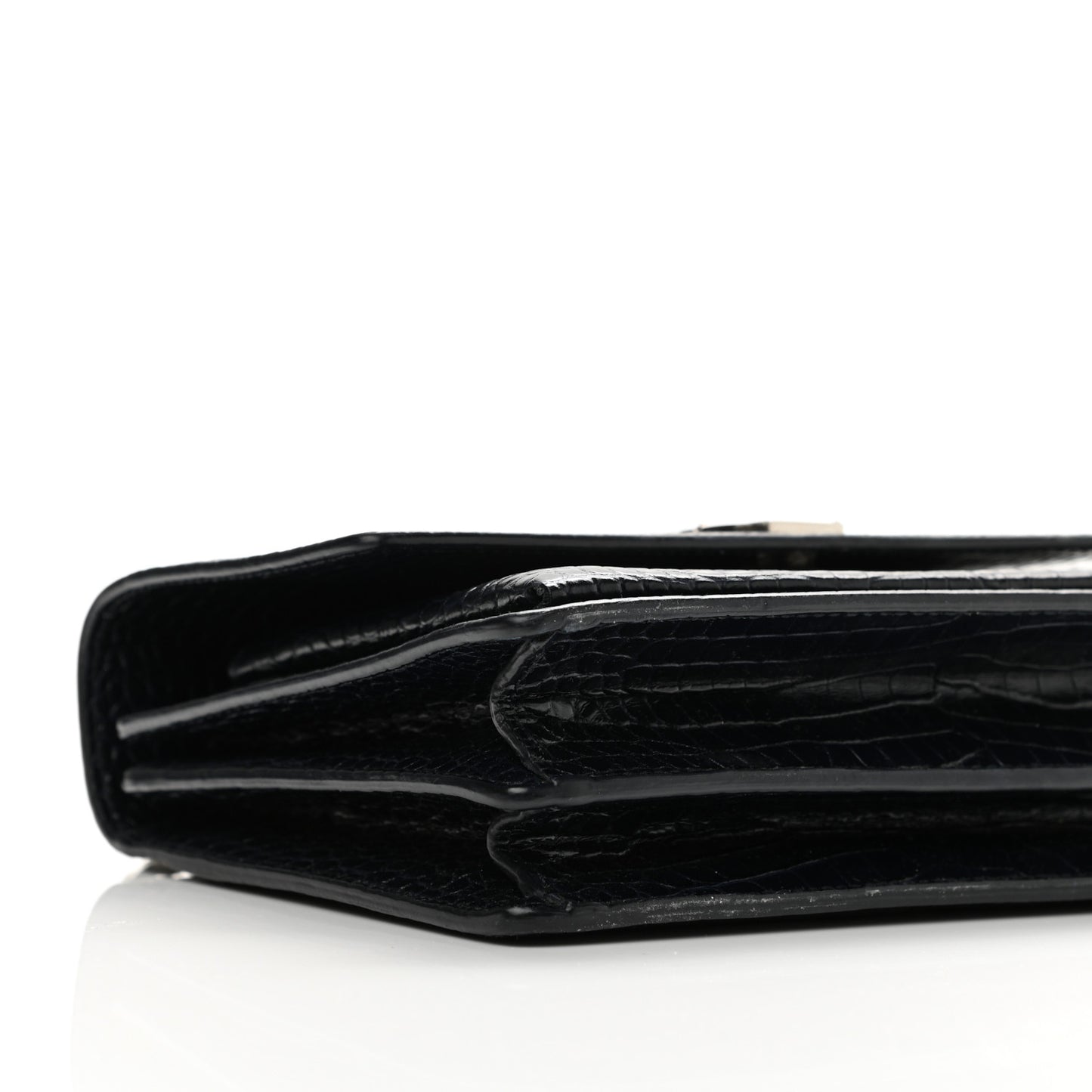 Calfskin Crocodile Embossed Medium Monogram Sunset Navy