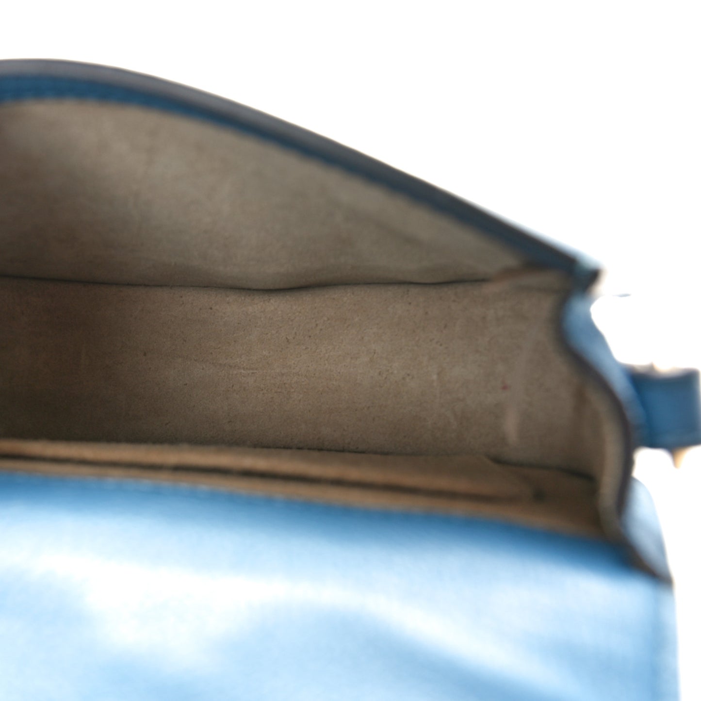 Calfskin Suede Small Nile Bracelet Bag Vinyl Blue