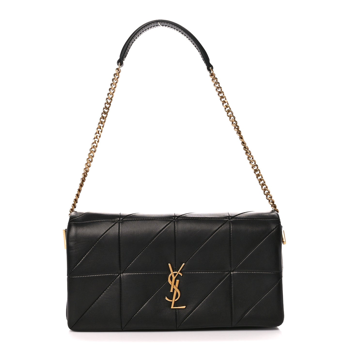 Lambskin Patchwork Monogram Medium Jamie Black