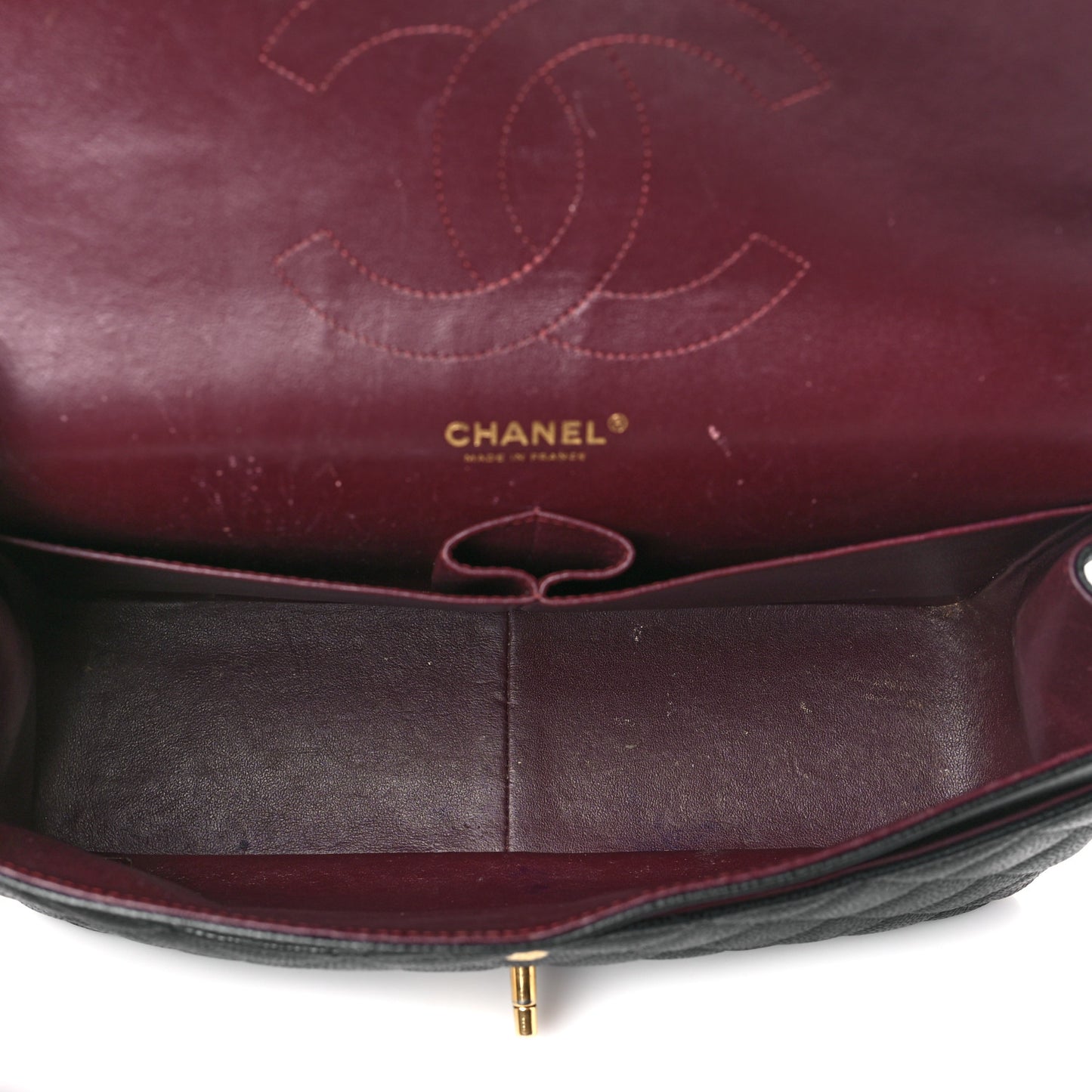 Caviar Quilted Jumbo Double Flap Black