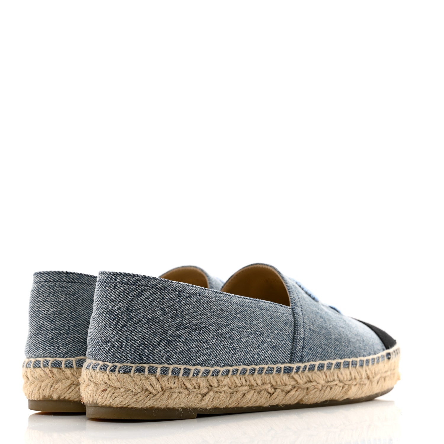 Chanel Denim CC Espadrilles 37 Blue Black 4 of 9